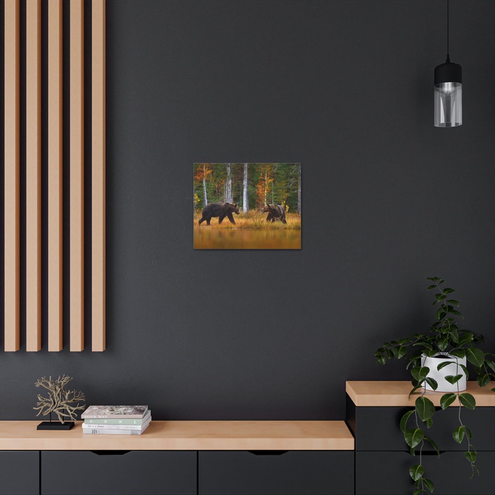 Spring Forest Bears Nature Wilderness Photography Canvas Wall Art for Home Decor Ready-to-Hang-Express Your Love Gifts