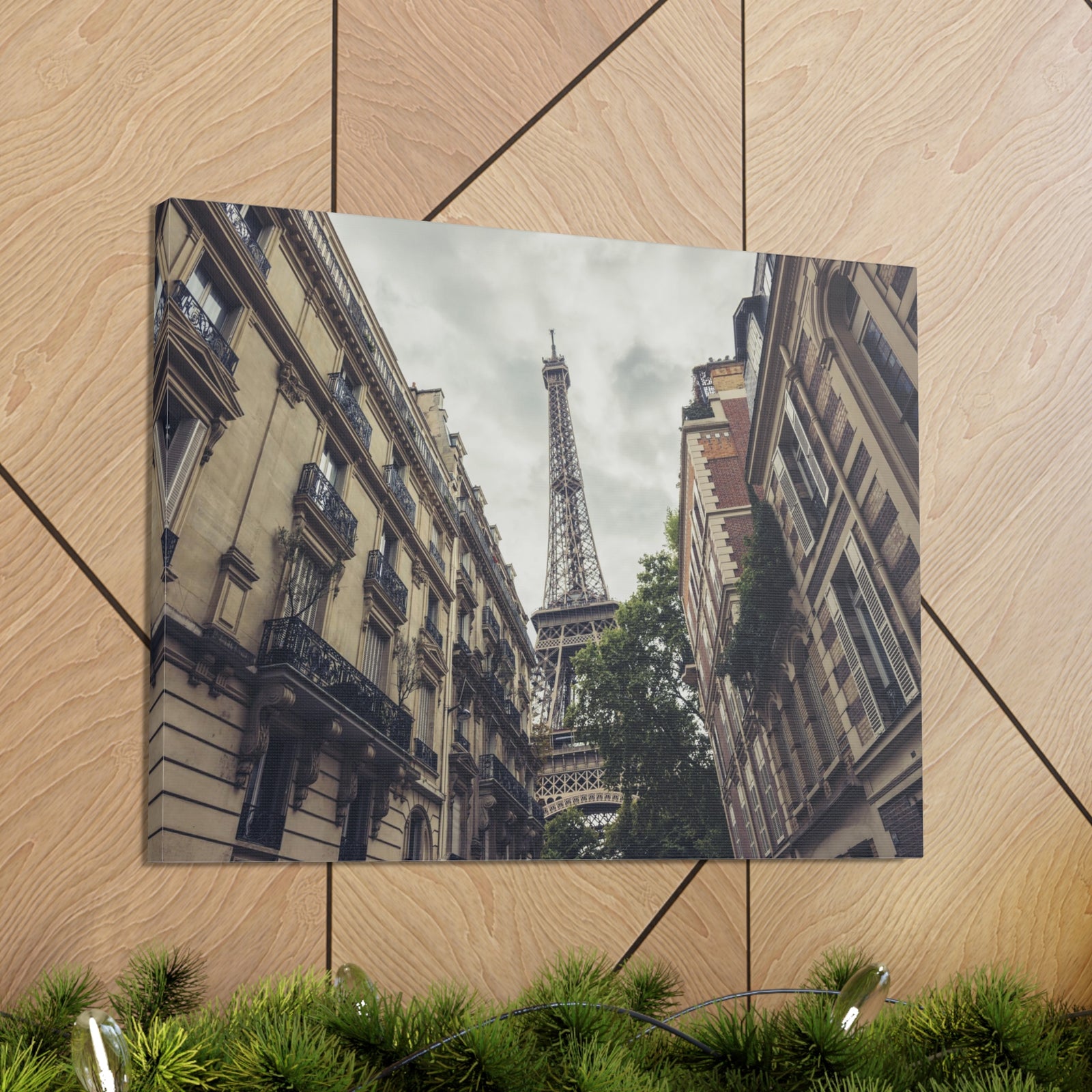 Paris Eiffel Tower Street View France Canvas Artwork High-Quality Breathtaking French City for Home Decor Ready to Hang-Express Your Love Gifts