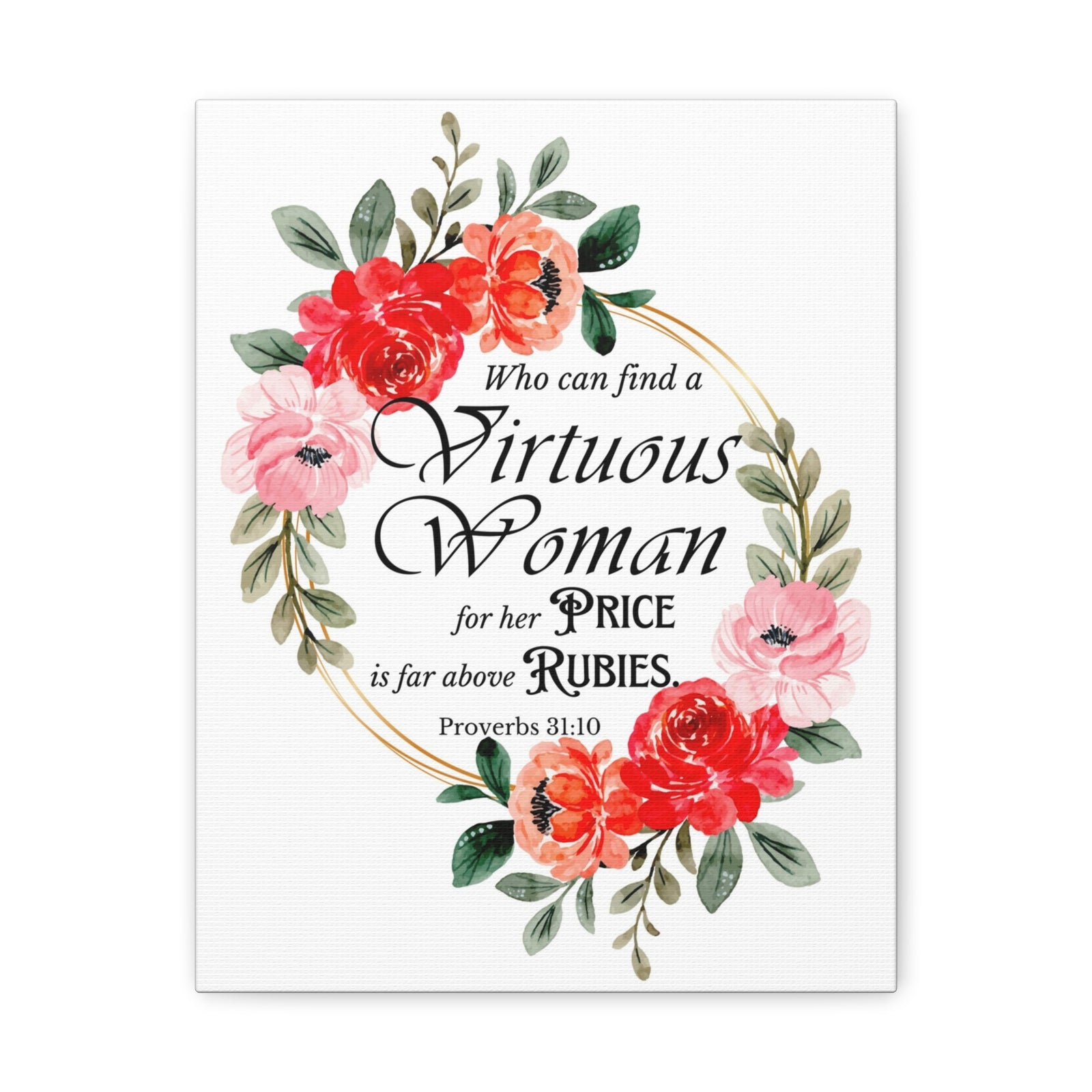 Scripture Walls Proverbs 31:10 A Virtuous Woman Bible Verse Canvas Christian Wall Art Ready to Hang Unframed-Express Your Love Gifts
