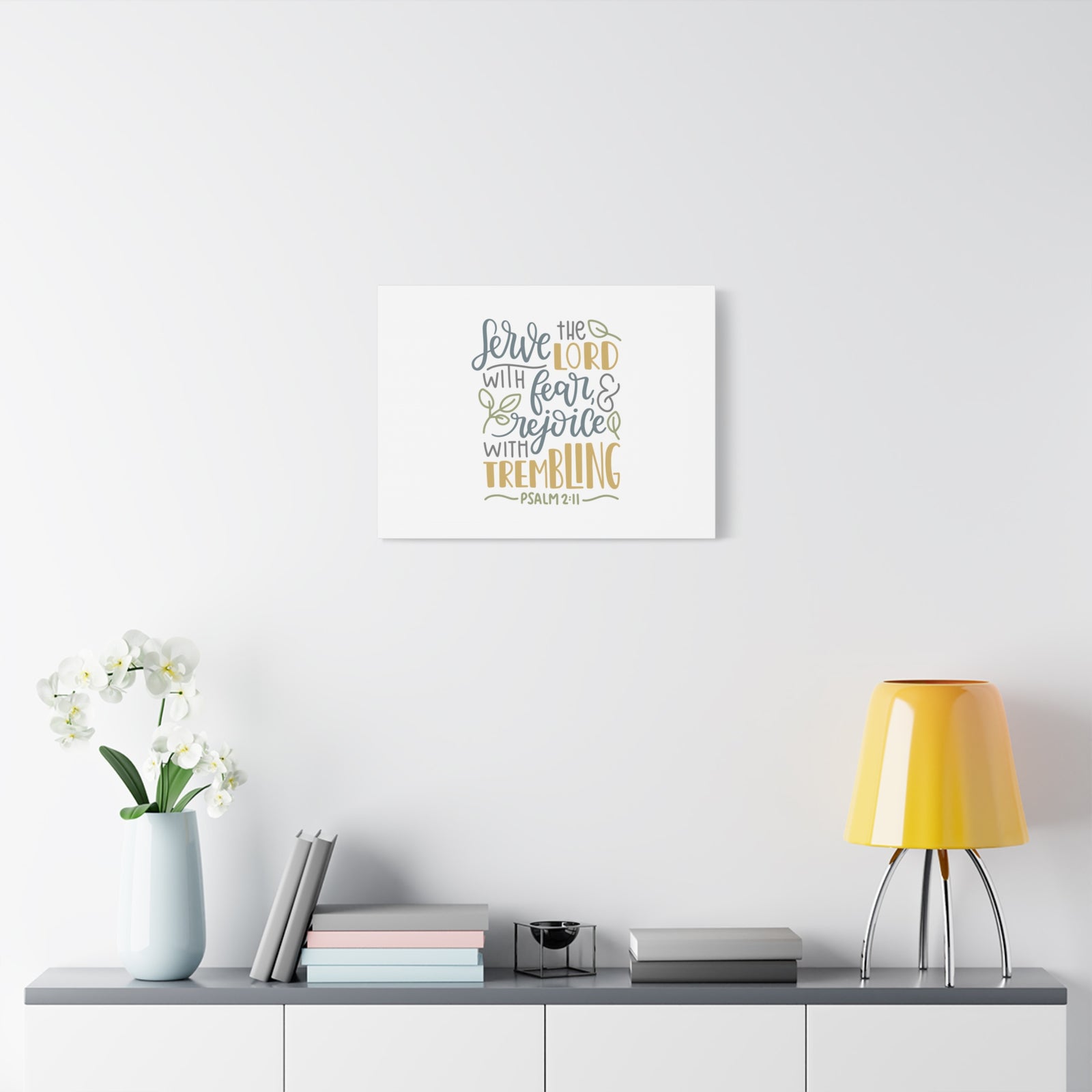Scripture Canvas Serve The Lord Psalm 2:11 Christian Wall Art Bible Verse Print Ready to Hang-Express Your Love Gifts
