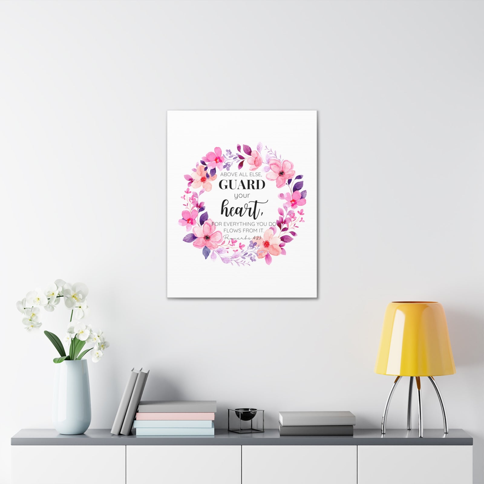 Scripture Walls Proverbs 4:23 Guard Your Heart Bible Verse Canvas Christian Wall Art Ready to Hang Unframed-Express Your Love Gifts