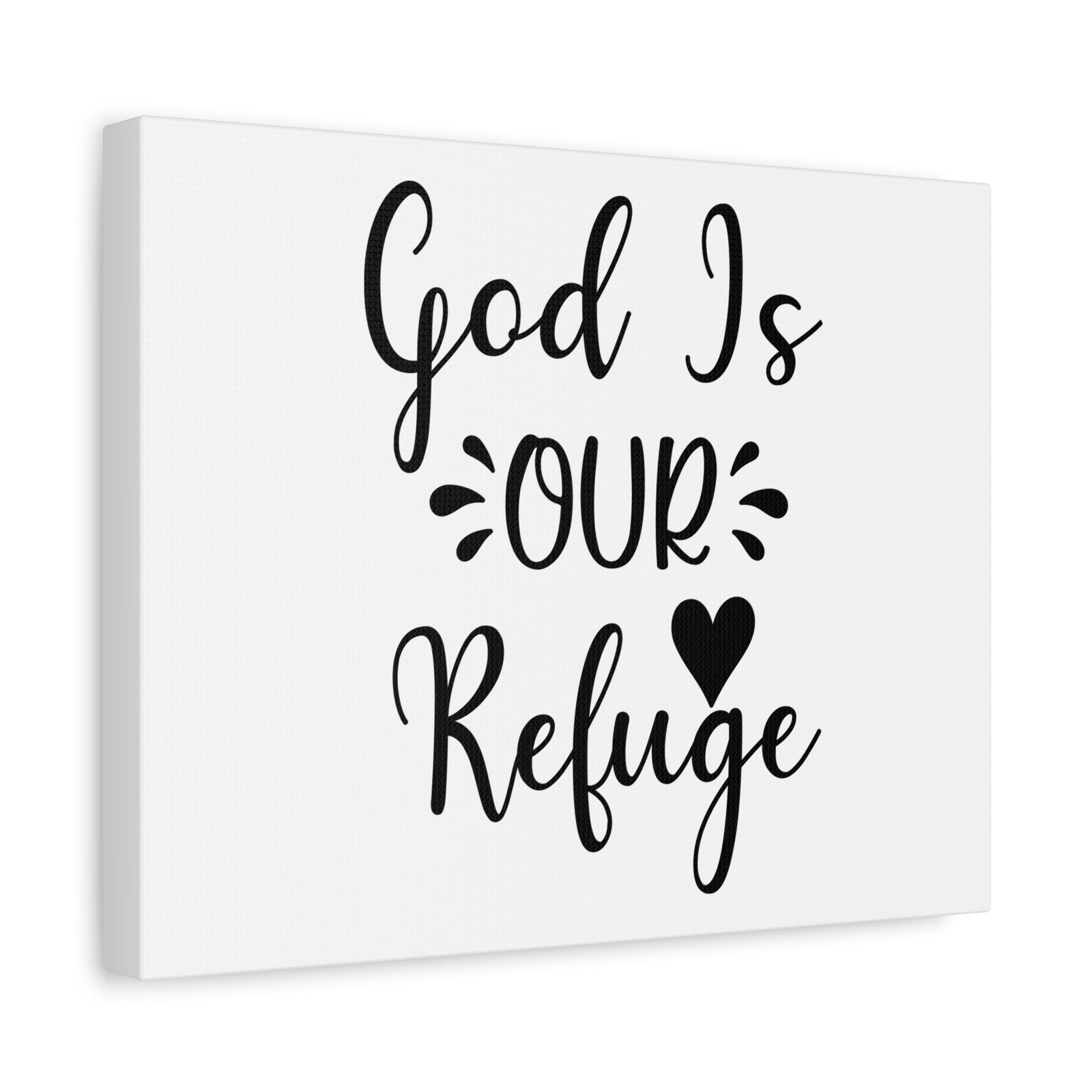 Scripture Canvas God Is Our Refuge Psalm 46:1 Heart Christian Wall Art Bible Verse Print Ready to Hang-Express Your Love Gifts