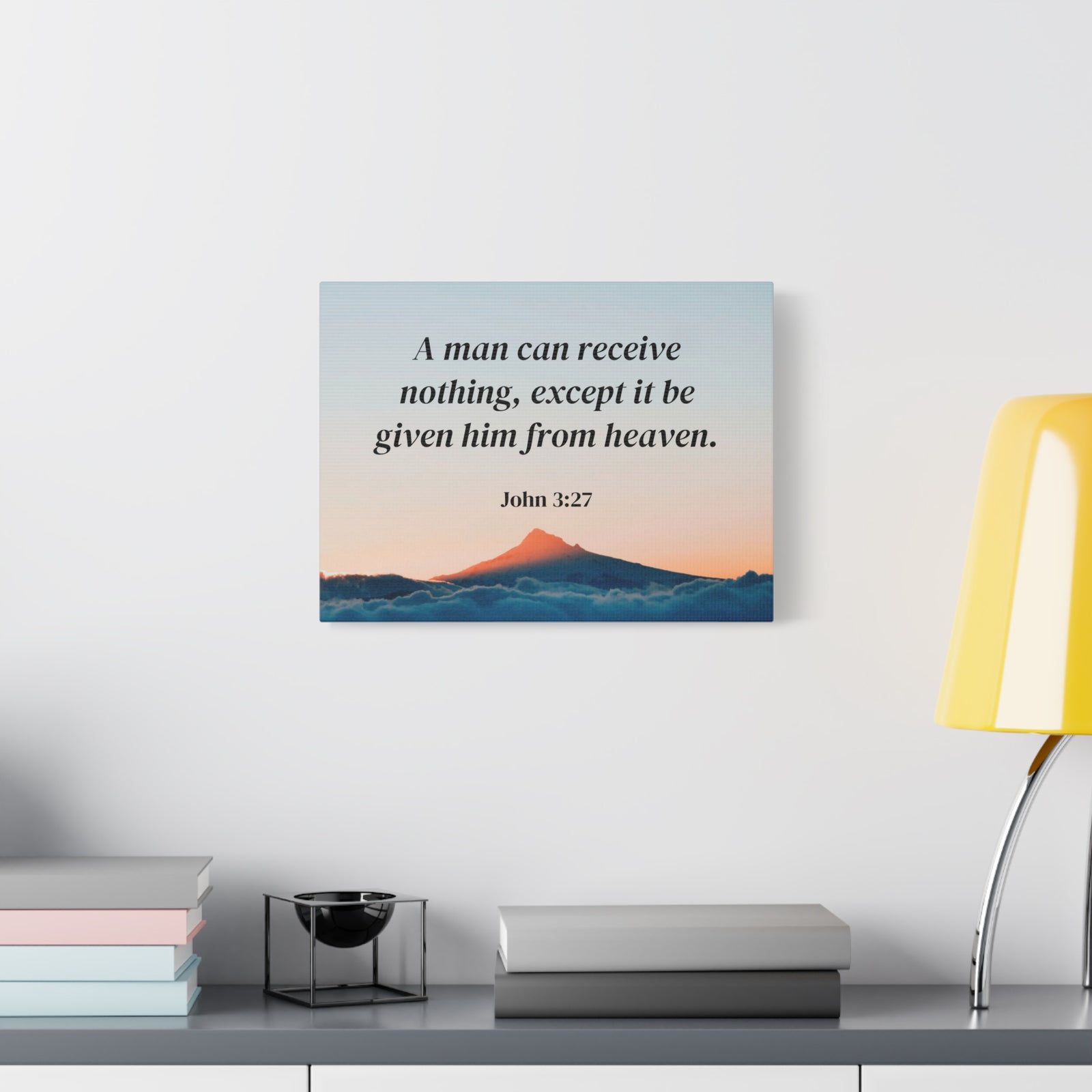 Scripture Canvas From Heaven John 3:27 Christian Wall Art Bible Verse Print Ready to Hang-Express Your Love Gifts