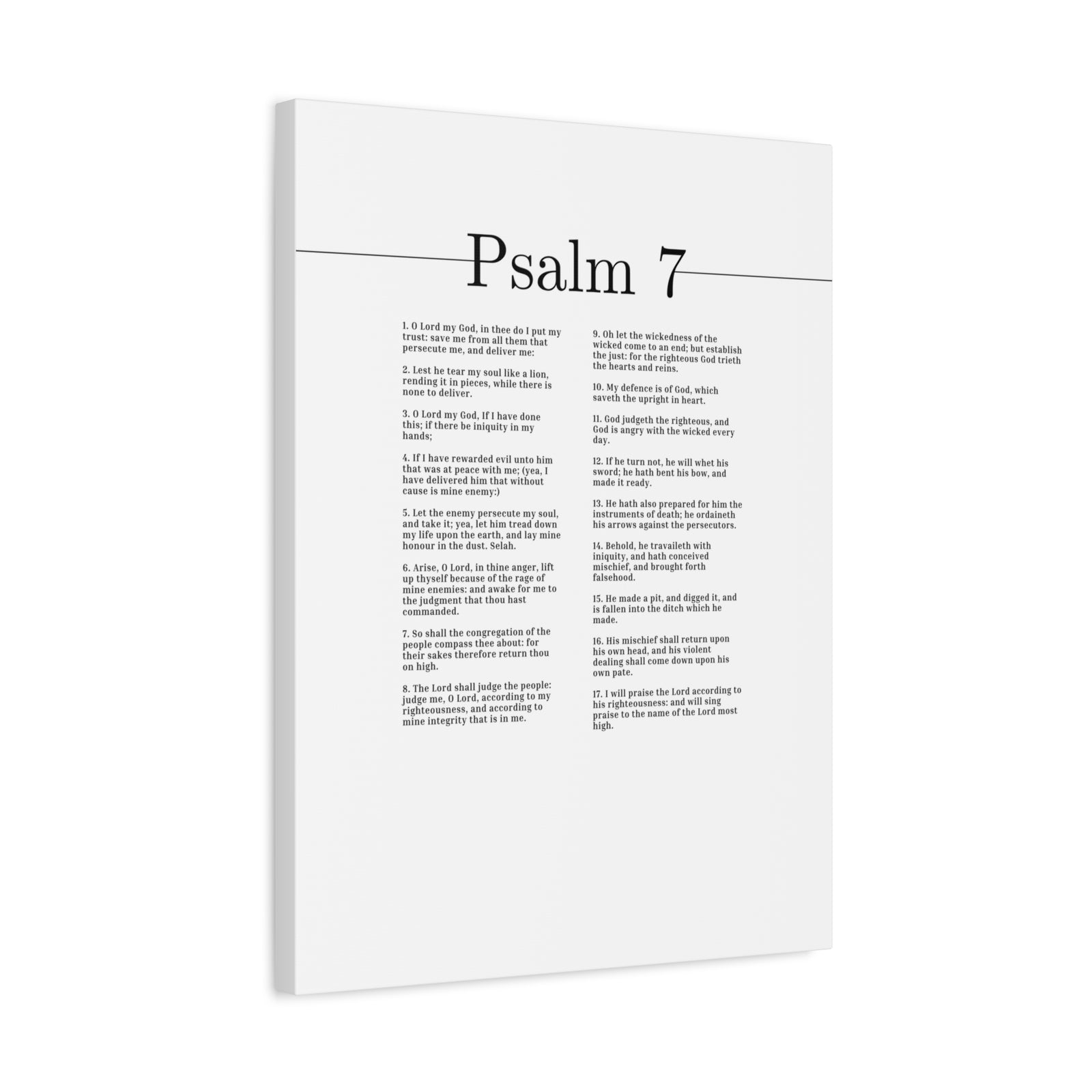 Scripture Canvas I Will Praise The Lord Psalm 7 Christian Wall Art Bible Verse Print Ready to Hang-Express Your Love Gifts