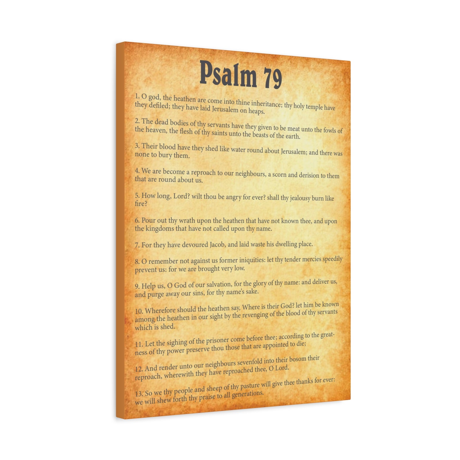 Scripture Walls Psalm 79 Gold Bible Chapter Canvas Christian Wall Art Ready to Hang-Express Your Love Gifts