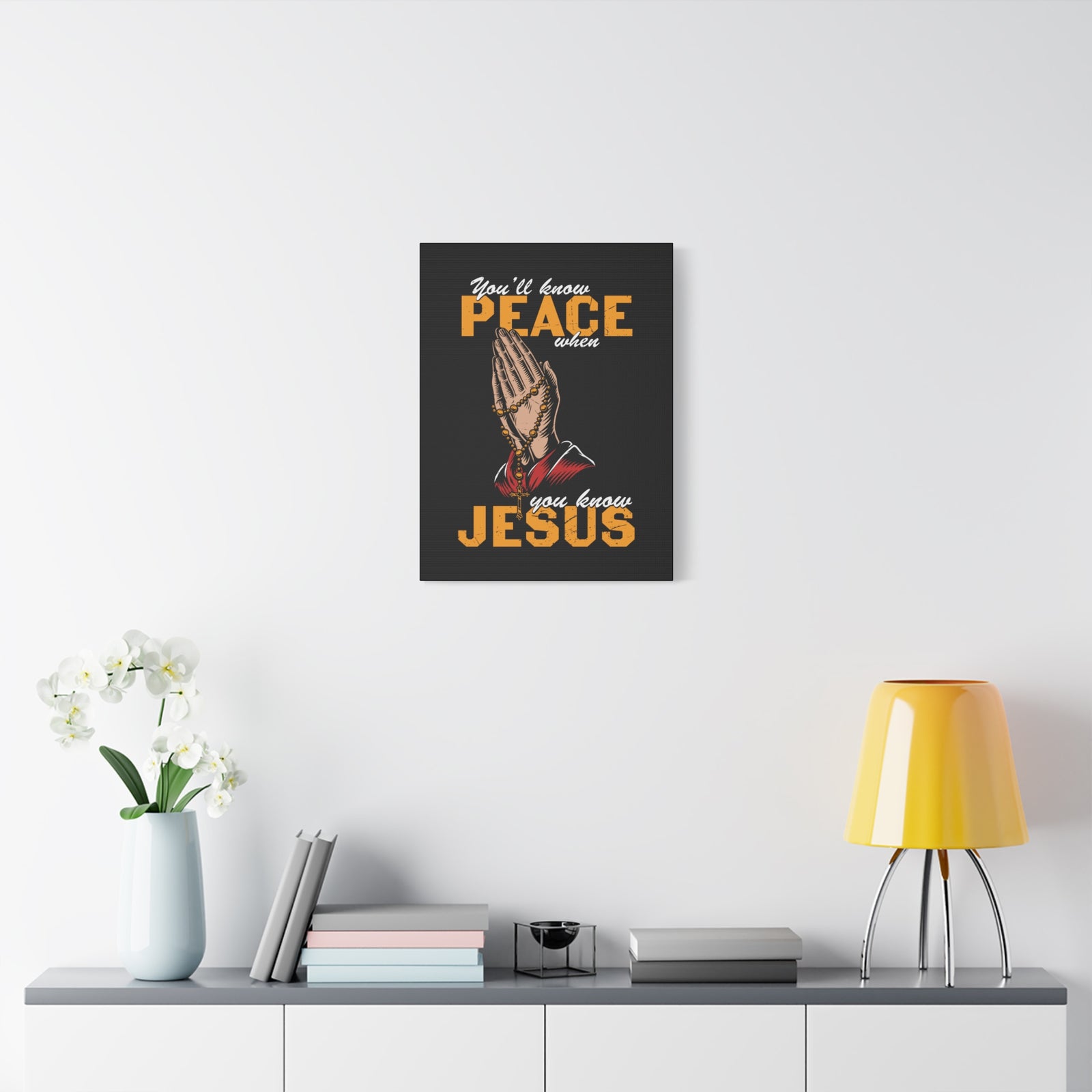 Scripture Canvas You'll Know Peace Rosary Psalms 96:1-13 Christian Wall Art Bible Verse Print Ready to Hang-Express Your Love Gifts