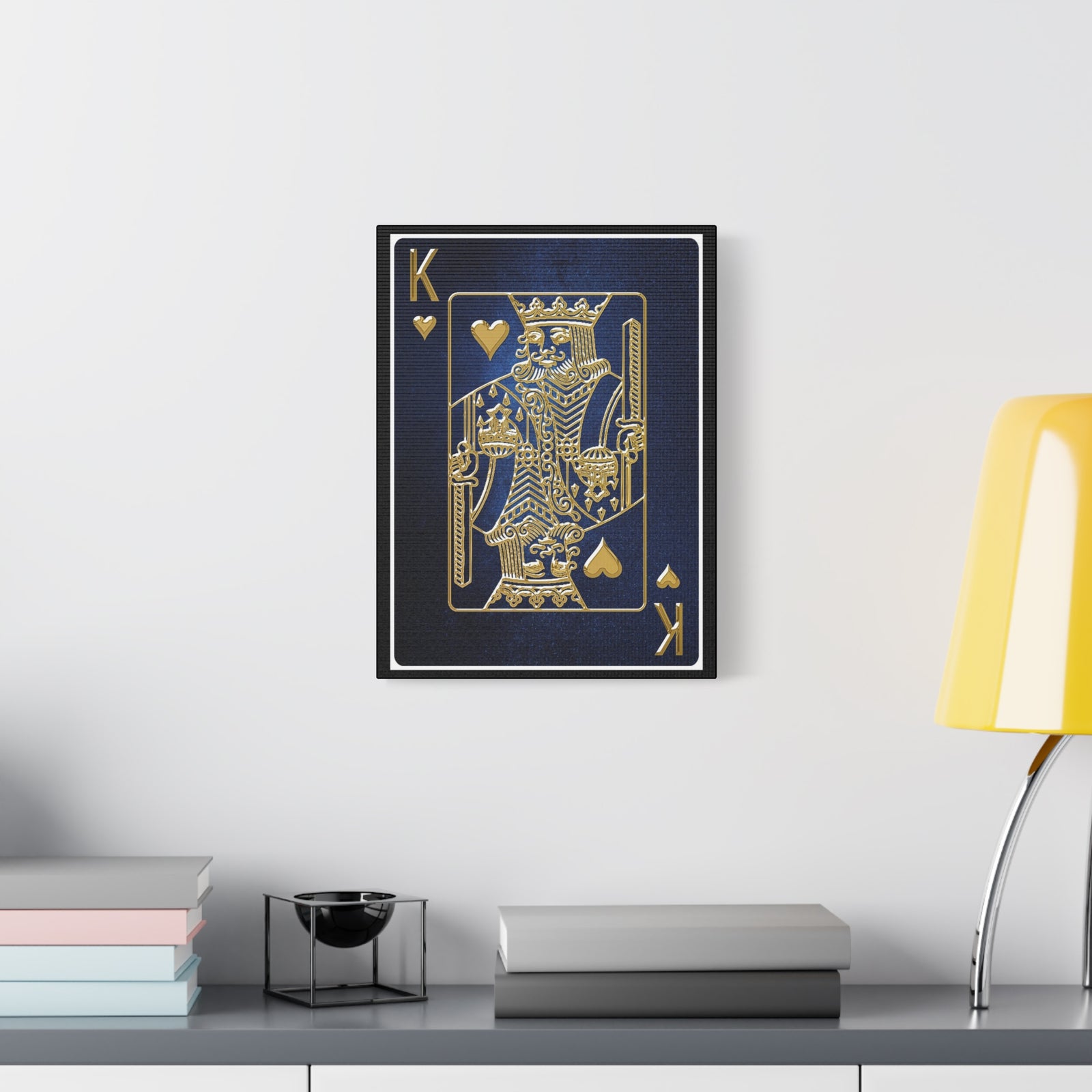 King Of Hearts Space Background Playing Card Canvas Wall Art for Home Decor Ready-to-Hang-Express Your Love Gifts