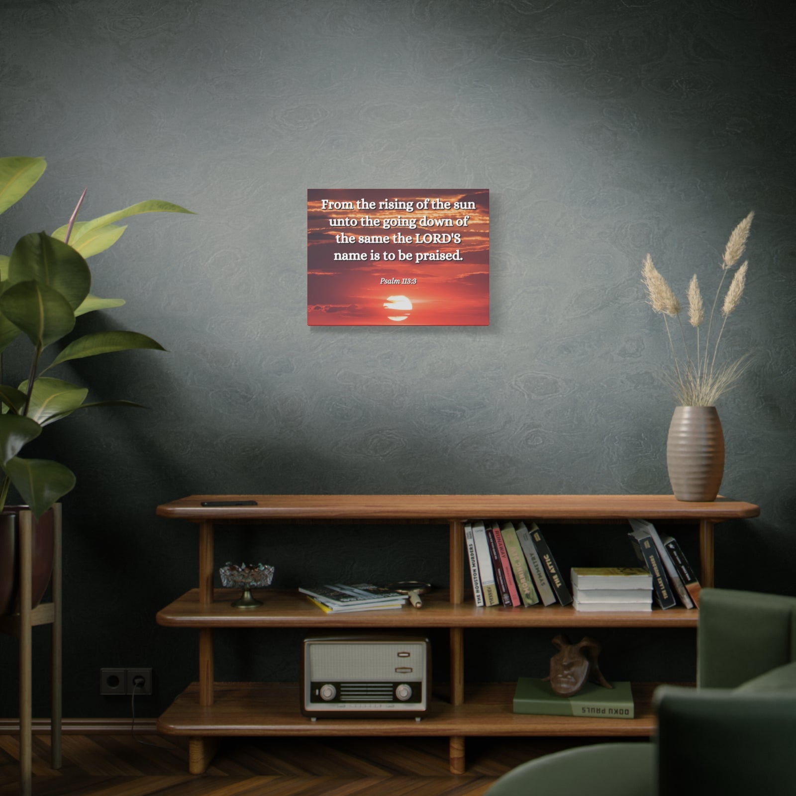 Scripture Canvas The LORD's Name Psalms 113:3 Christian Wall Art Bible Verse Print Ready to Hang-Express Your Love Gifts