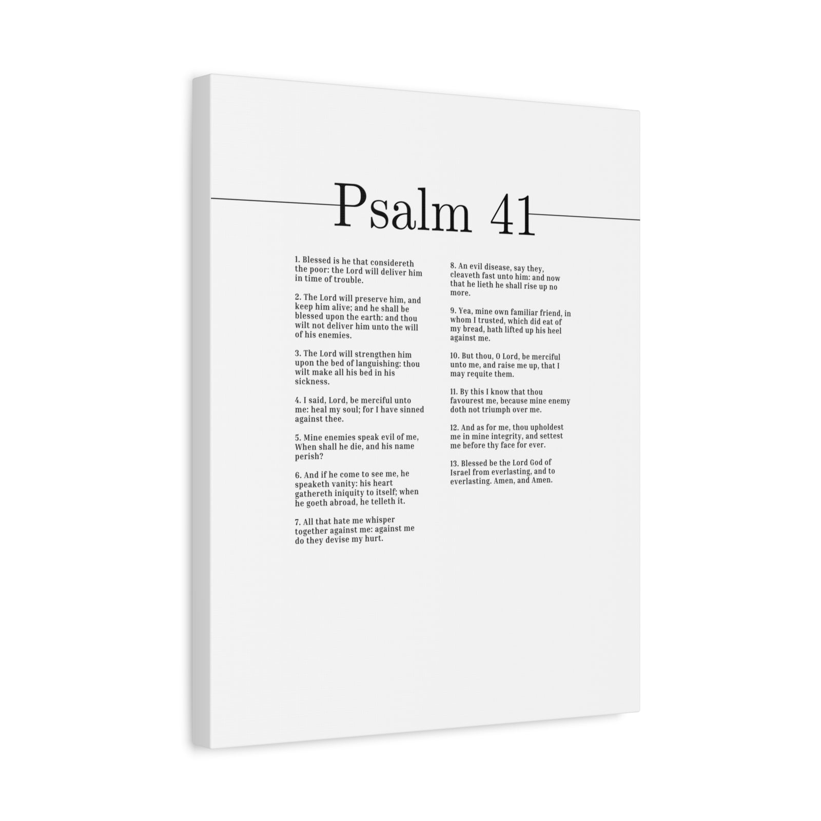 Scripture Canvas The Lord Will Strengthen Him Psalm 41 Christian Wall Art Bible Verse Print Ready to Hang-Express Your Love Gifts