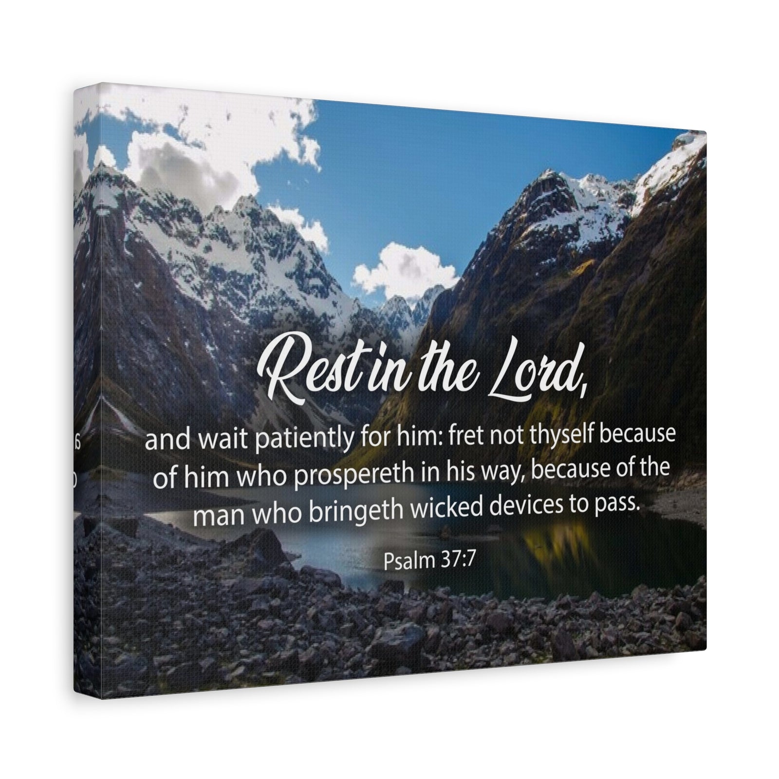 Bible Verse Canvas Rest in The Lord Psalm 37:7 Christian Home Decor Scripture Art-Express Your Love Gifts
