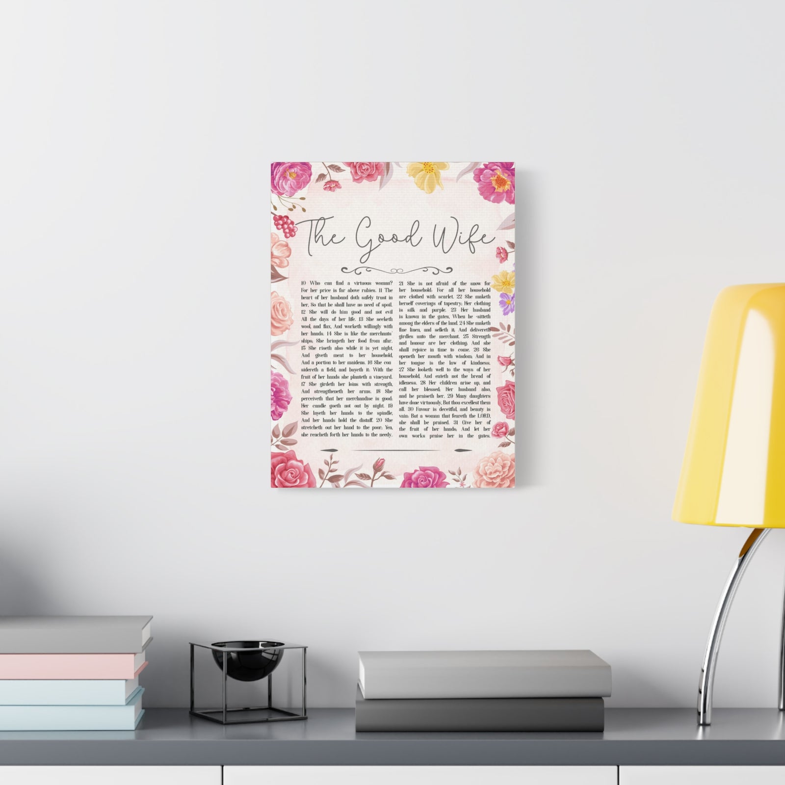 Scripture Walls Proverbs 31:10-31 Good Wife Bible Verse Canvas Christian Wall Art Ready to Hang-Express Your Love Gifts