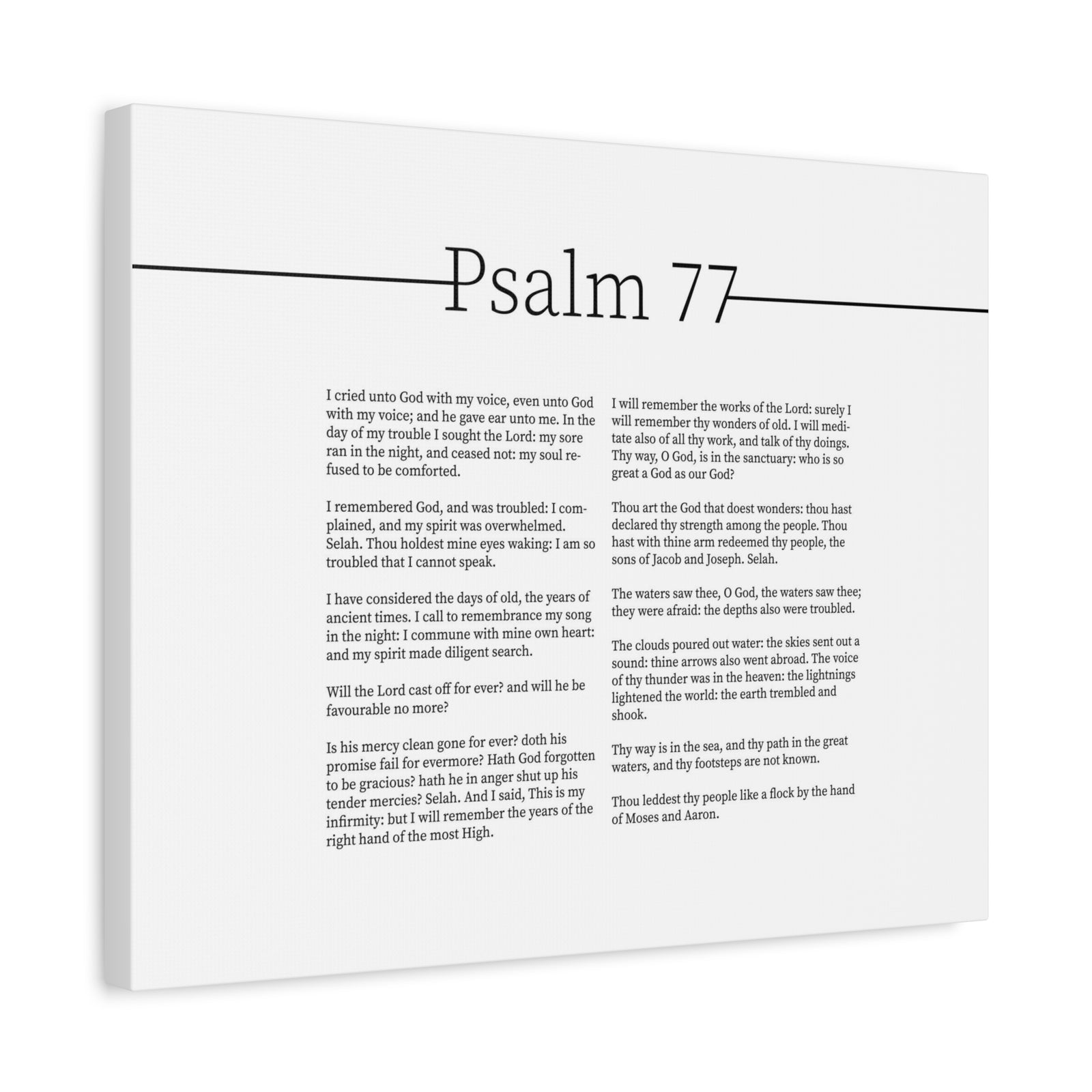 Scripture Canvas God's Faithfulness Psalm 77 Christian Wall Art Bible Verse Print Ready to Hang-Express Your Love Gifts