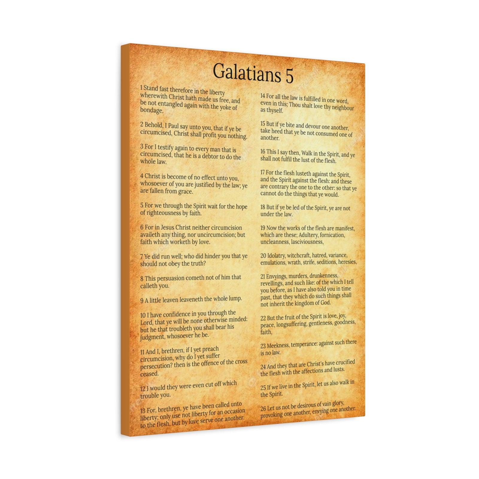 Scripture Walls Galatians 5 Chapter Gold Fruit of the Spirit Christian Wall Art Print Ready to Hang Unframed-Express Your Love Gifts