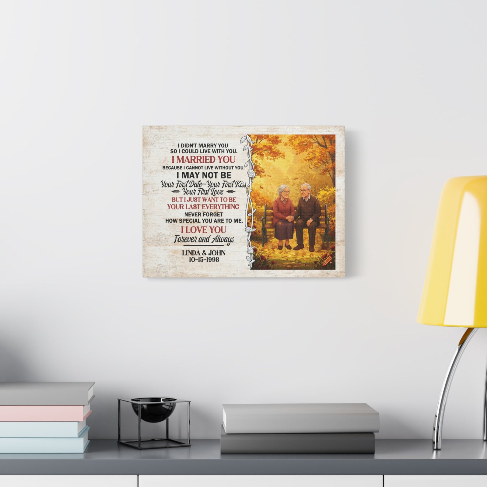 Personalized Anniversary Canvas Print “I Married You” – Romantic Couple Wall Art-Express Your Love Gifts