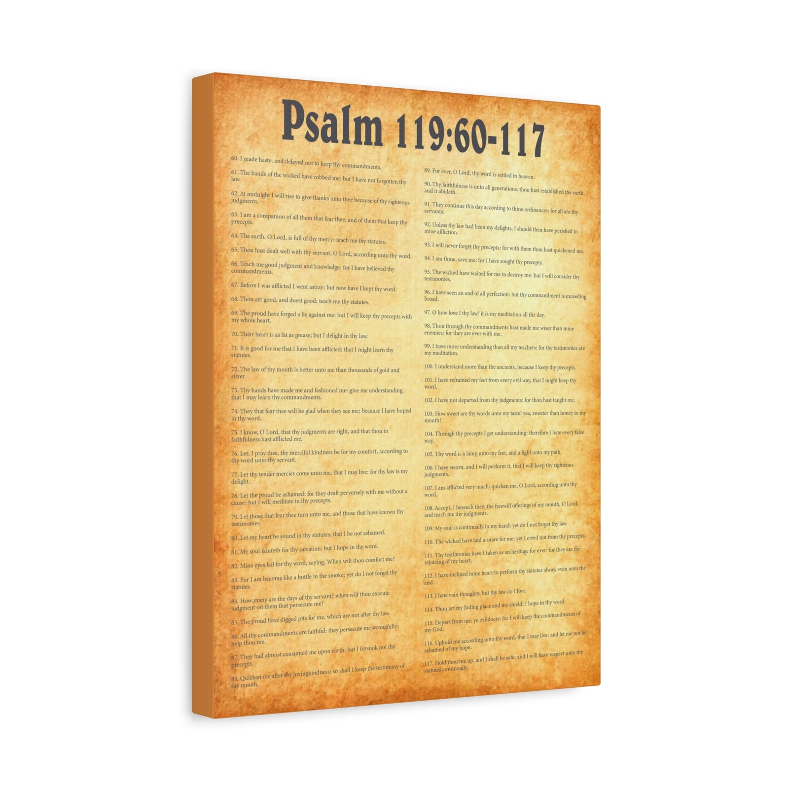 Scripture Walls Psalm 119:60-117 Gold Bible Verse Canvas Christian Wall Art Ready to Hang Unframed-Express Your Love Gifts