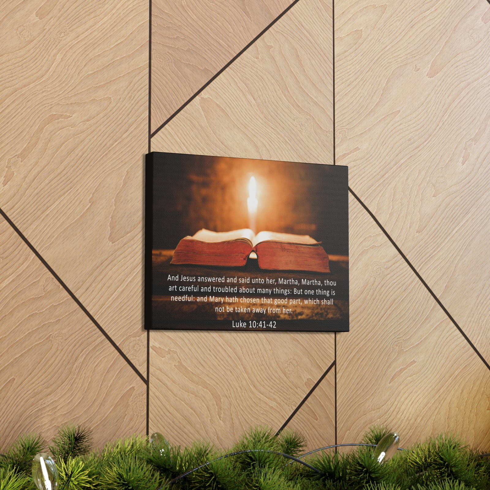 Scripture Walls Luke 10:41-42 Bible Verse Canvas Christian Wall Art Ready to Hang Unframed-Express Your Love Gifts