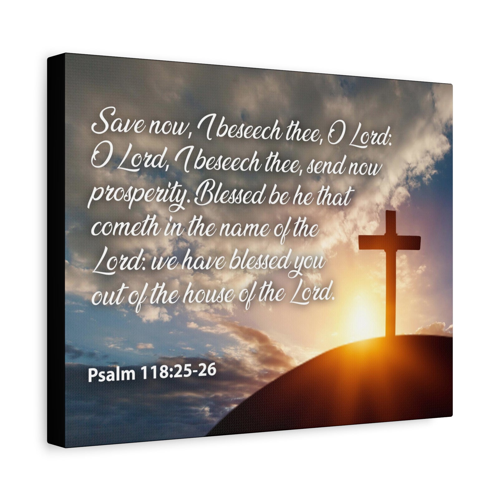 Bible Verse Canvas The House of The Lord Psalm 118:25-26 Christian Home Decor Scripture Art-Express Your Love Gifts