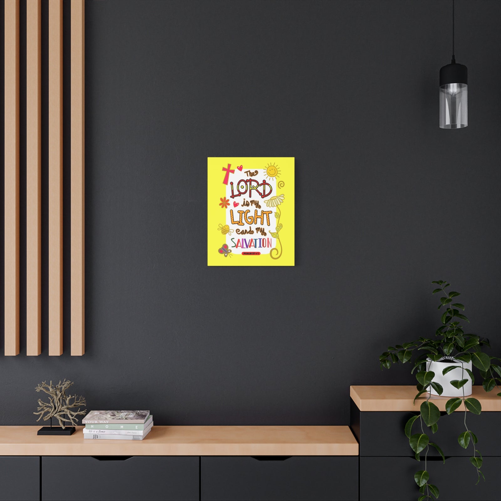 Scripture Walls Lord Is My Light Psalm 27:1 Bible Verse Canvas Christian Wall Art Ready to Hang-Express Your Love Gifts