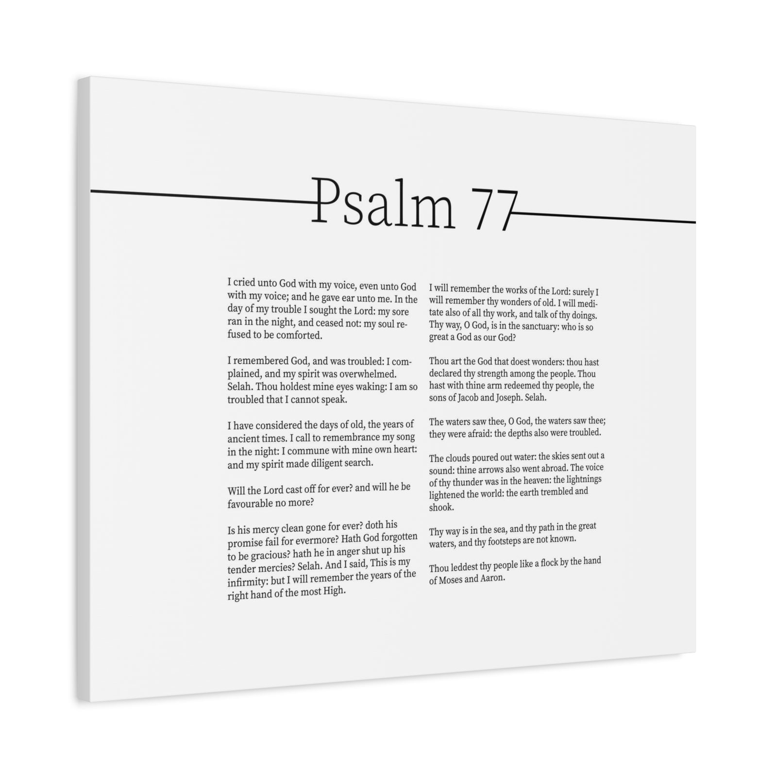 Scripture Canvas God's Faithfulness Psalm 77 Christian Wall Art Bible Verse Print Ready to Hang-Express Your Love Gifts