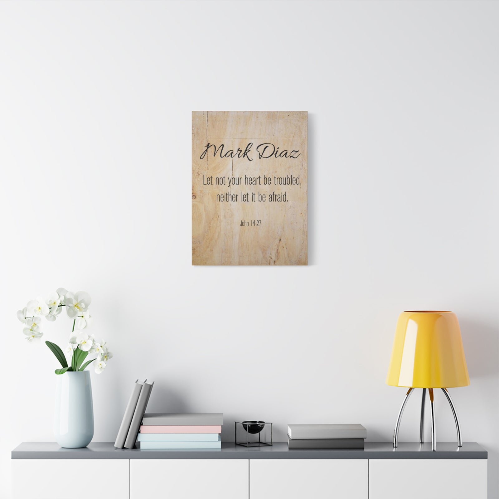 Scripture Walls Personalized No Fear No Trouble John 14:27 Bible Chapter Canvas Christian Wall Art Ready to Hang-Express Your Love Gifts