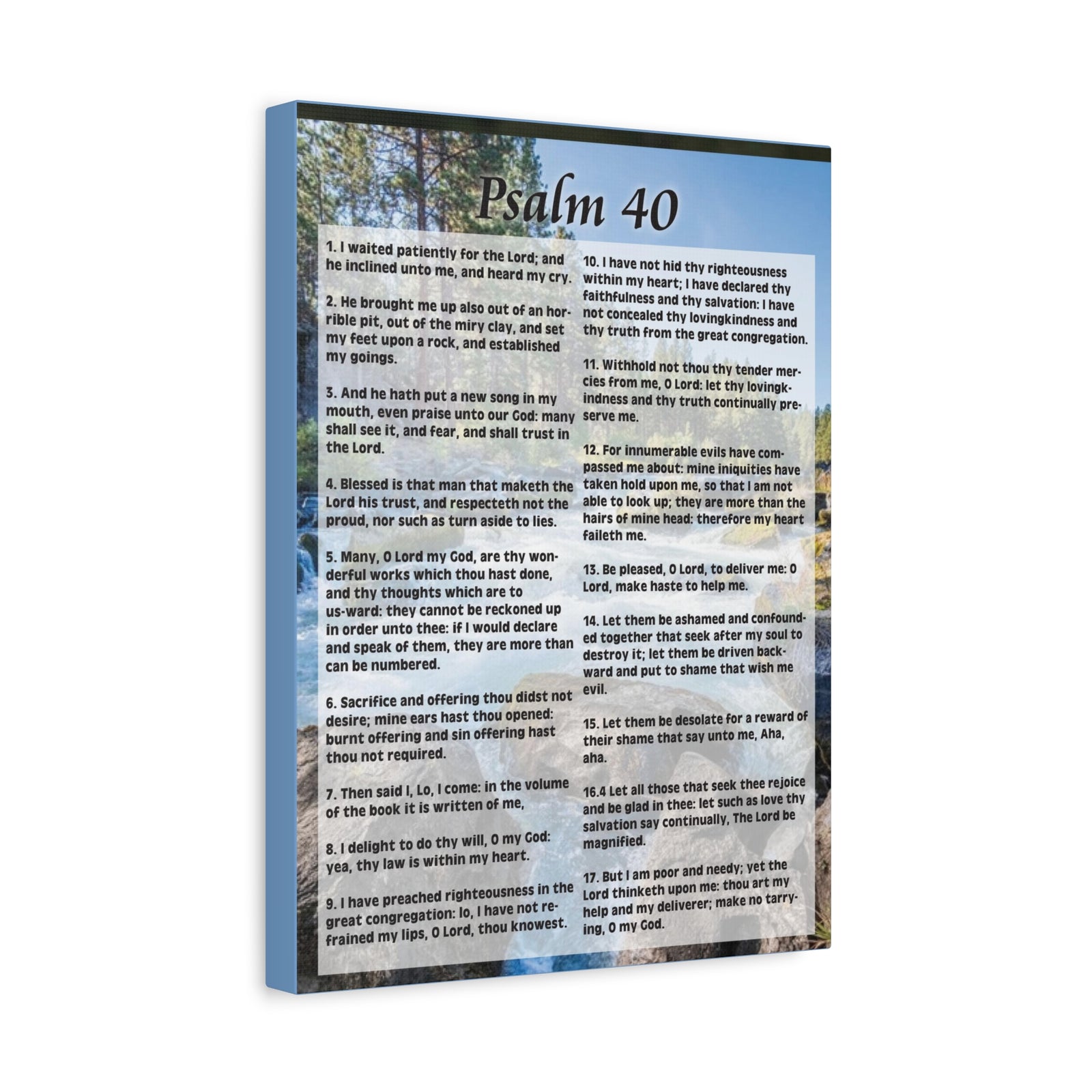 Scripture Canvas My Deliverer Heard Me Psalm 40 Colored Christian Wall Art Print Ready to Hang-Express Your Love Gifts