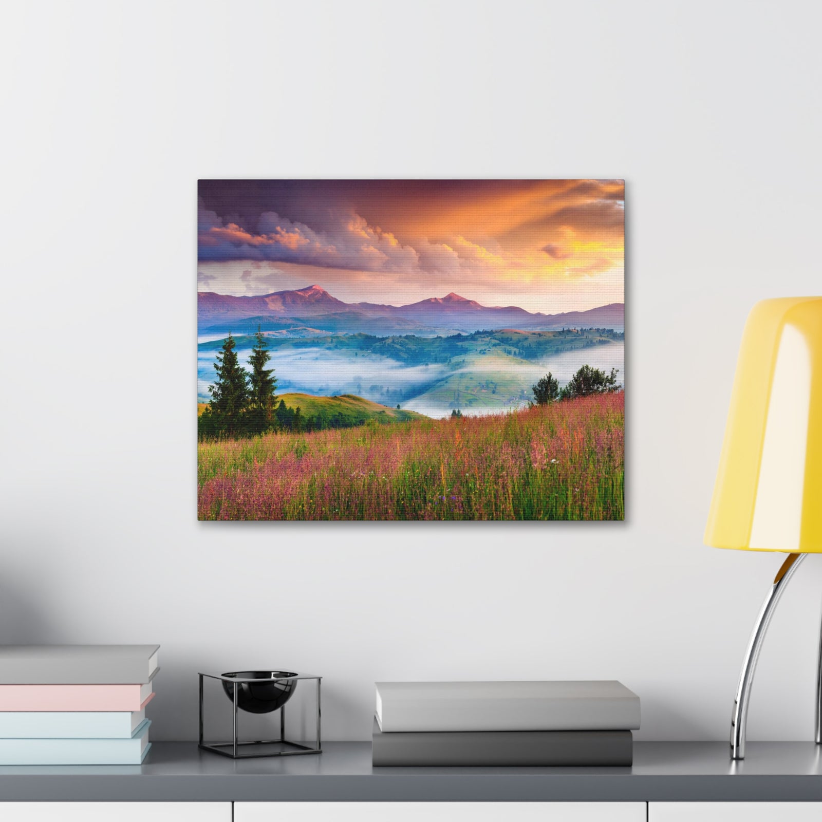Majestic Mountain Mystic Forest Nature Wilderness Photography Canvas Wall Art for Home Decor Ready-to-Hang-Express Your Love Gifts