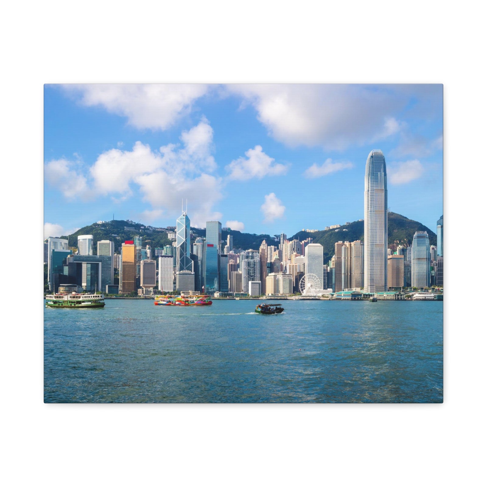 Hong Kong Daytime Skyline Canvas Artwork High-Quality Breathtaking Stunning Cityscape for Home Decor Ready to Hang-Express Your Love Gifts