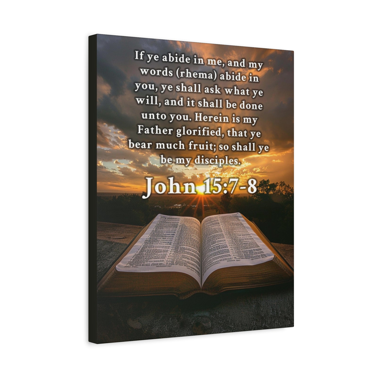 Scripture Walls John 15:7-8 KJV Bible Verse Canvas Christian Wall Art Ready to Hang Unframed-Express Your Love Gifts