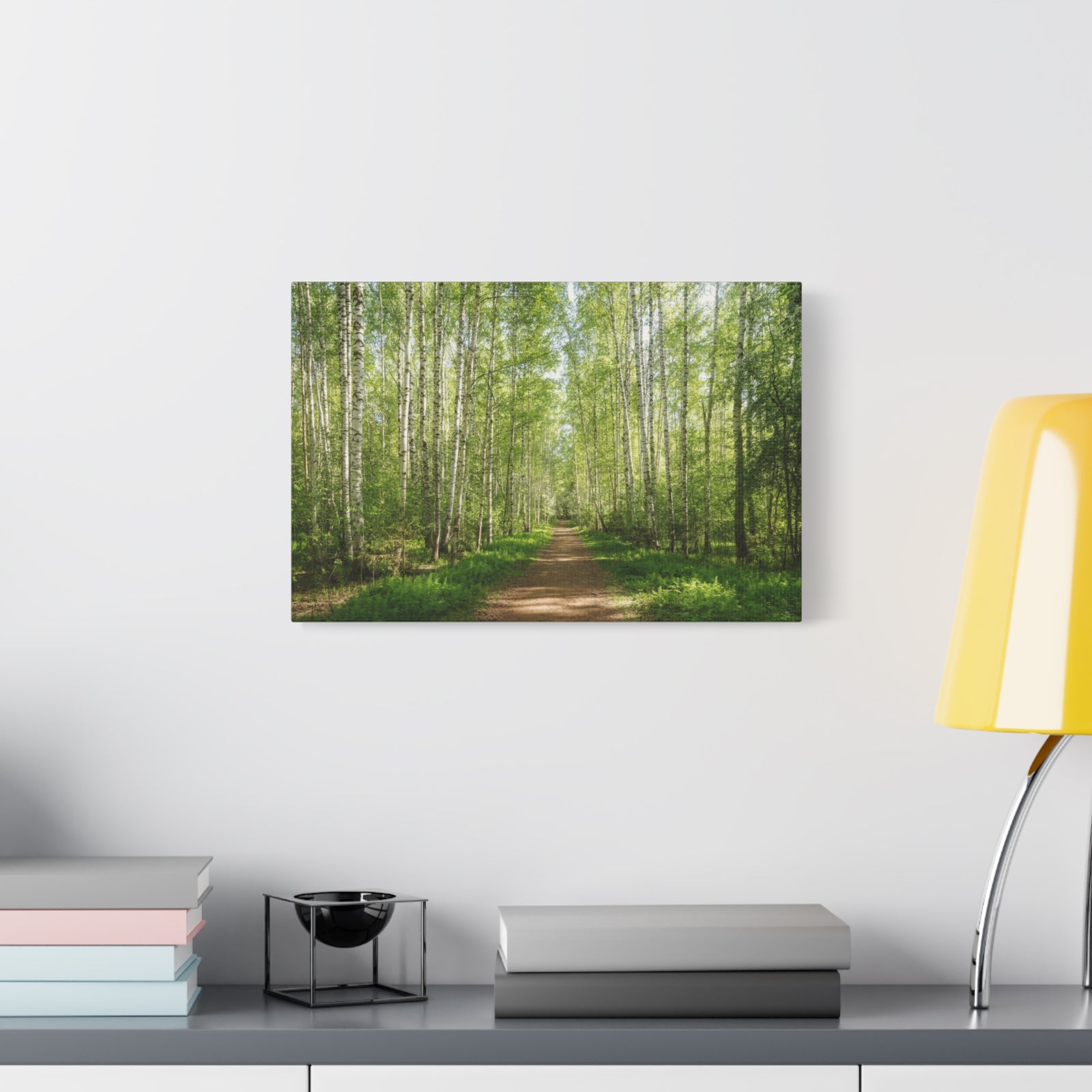 Forest Path Green Tree Nature Wilderness Photography Canvas Wall Art for Home Decor Ready-to-Hang-Express Your Love Gifts