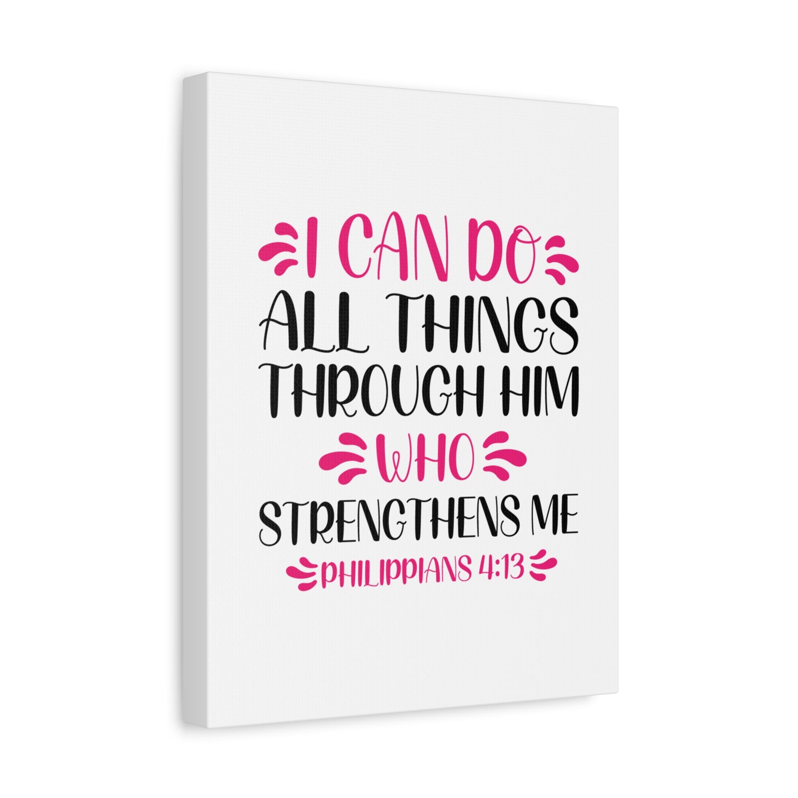 Scripture Canvas Who Strengthens Me Philippians 4:13 Christian Wall Art Bible Verse Print Ready to Hang-Express Your Love Gifts