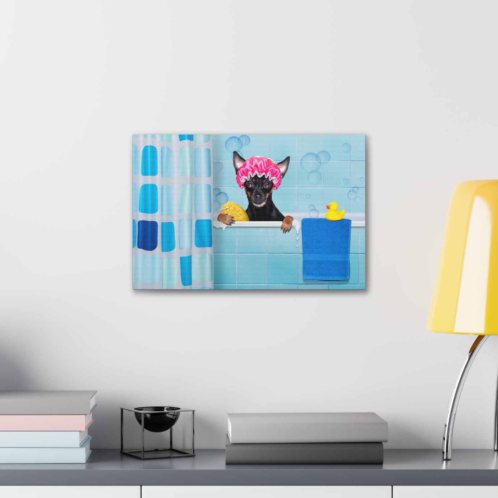 Funny Prague Ratter Bathee Canvas Wall Art for Home Decor Ready-to-Hang-Express Your Love Gifts