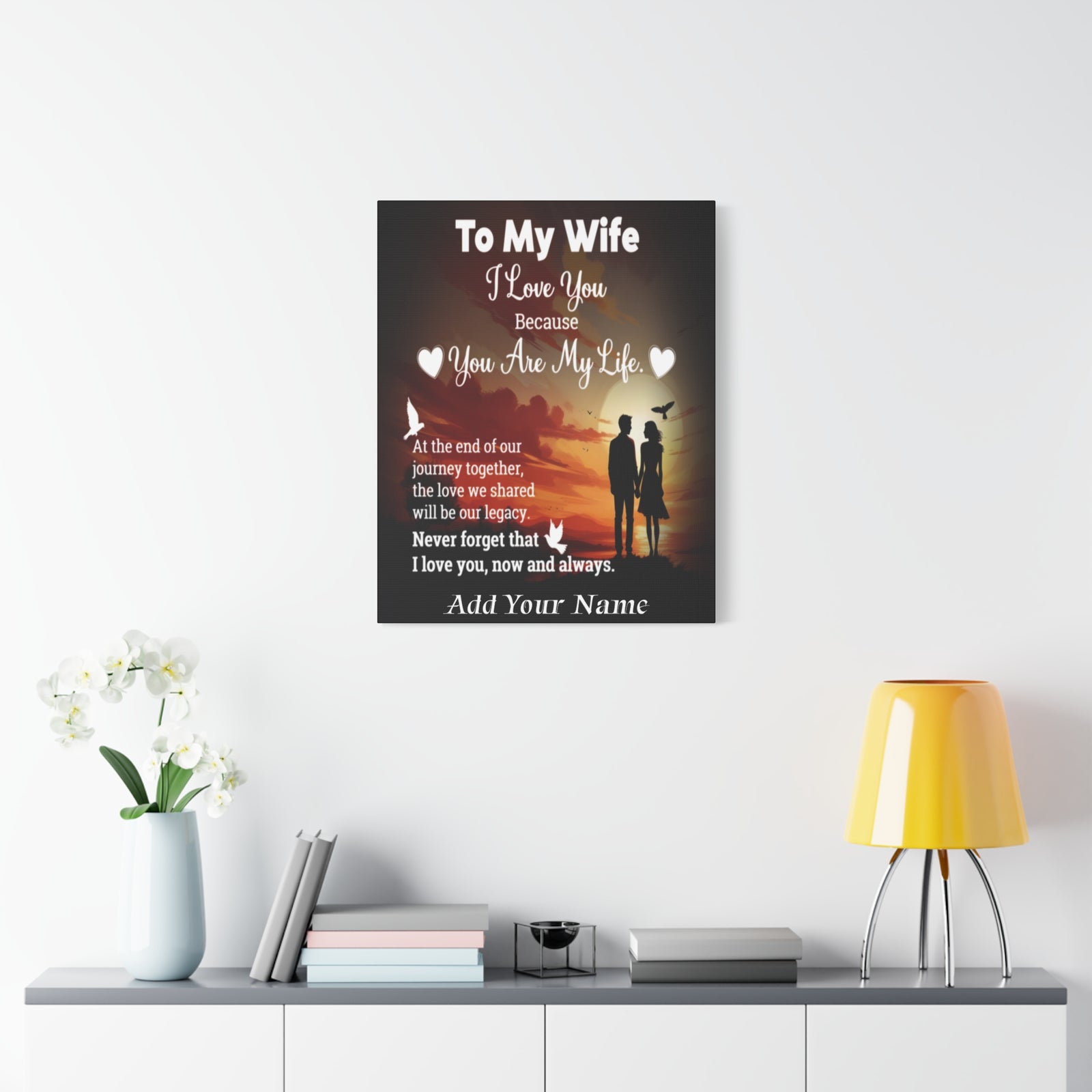 Personalized To My Wife Sunset Romance Canvas Wall Art - Heartfelt Gift of Love & Legacy-Express Your Love Gifts