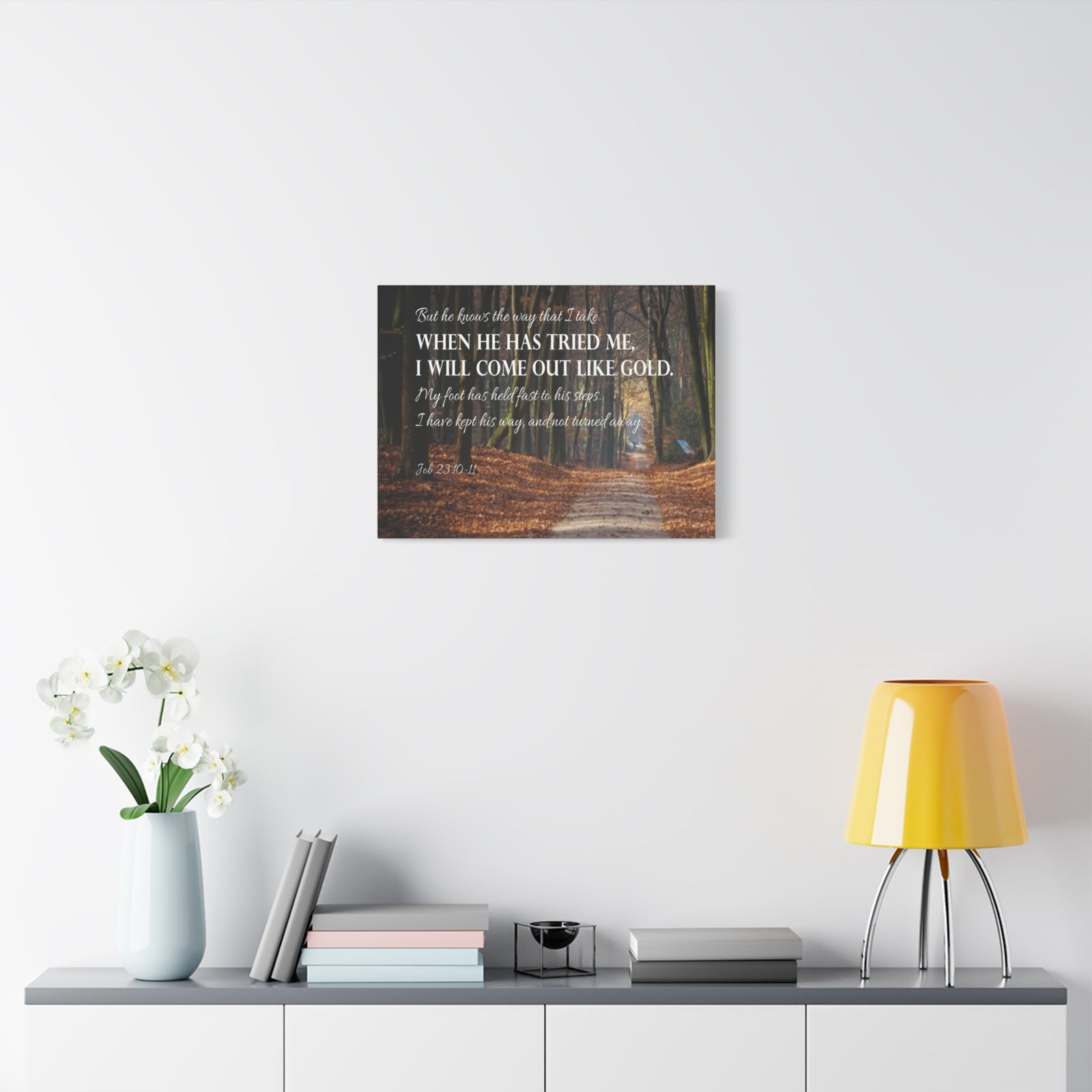 Bible Verse Canvas Come Out Like Gold Job 23:10-11 Scripture Wall Art Christian Home Decor-Express Your Love Gifts
