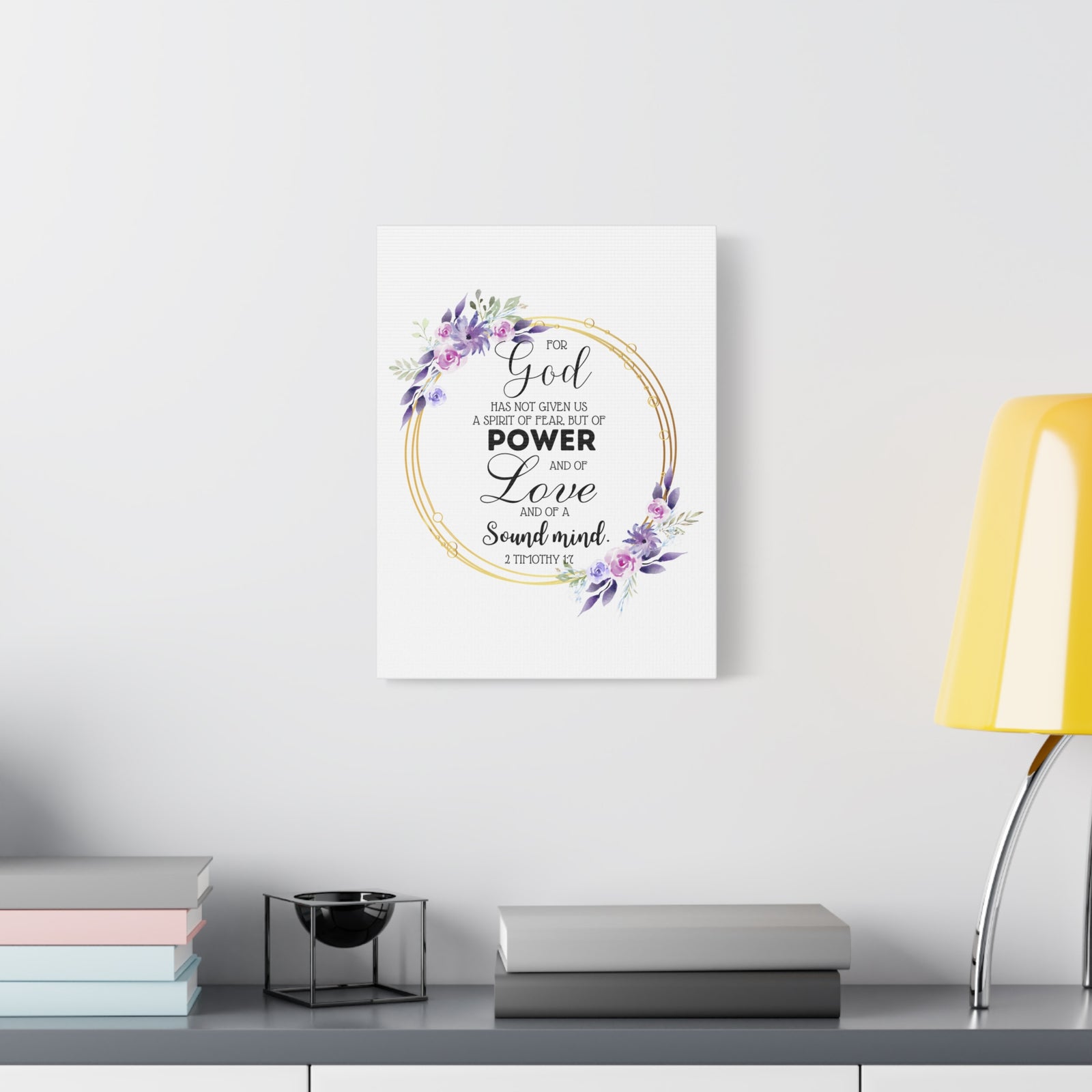 Scripture Walls 2 Timothy 1:7 Power Bible Verse Canvas Christian Wall Art Ready to Hang Unframed-Express Your Love Gifts