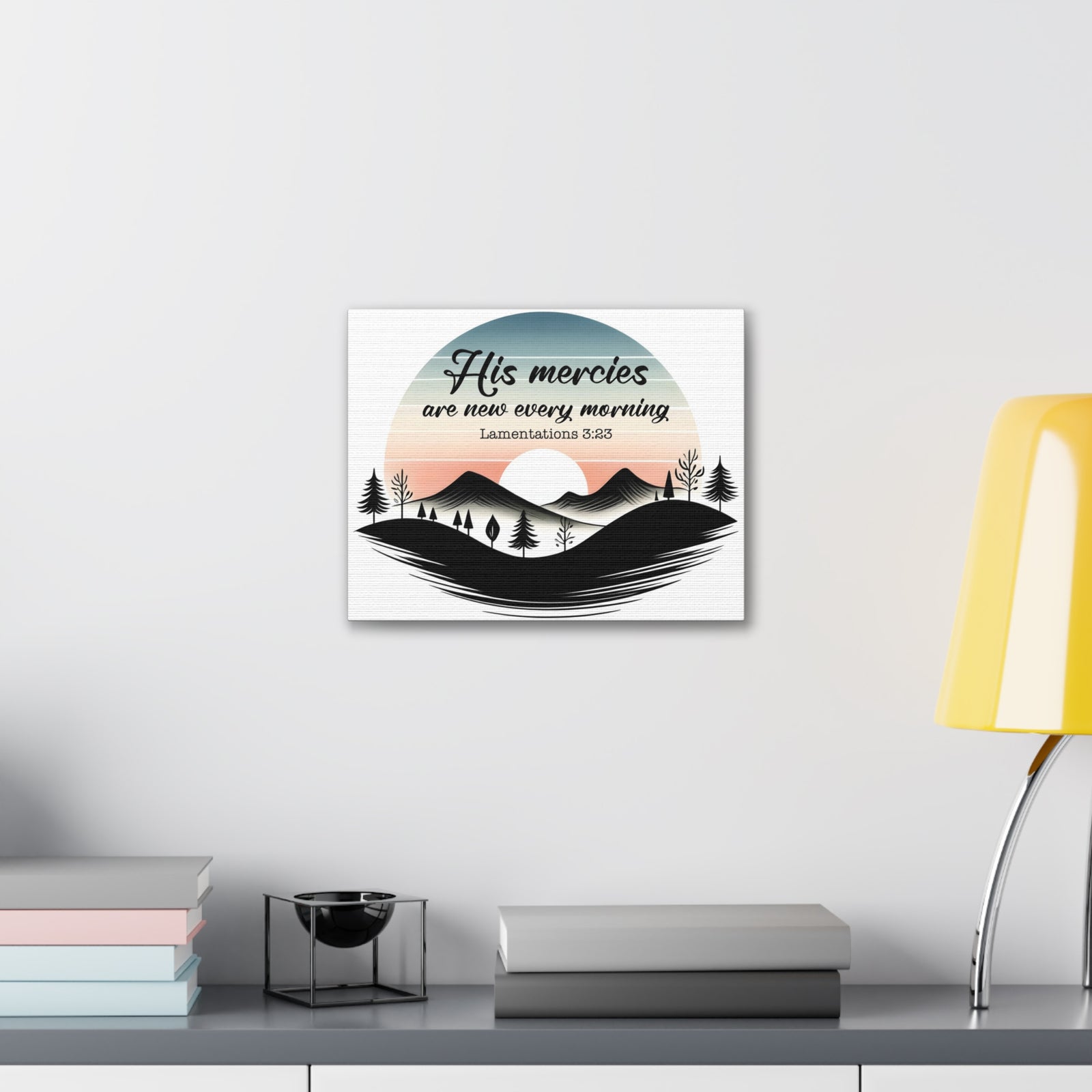 Scripture Walls Lamentations 3:23 New Mercies Bible Verse Canvas Christian Wall Art Ready to Hang Unframed-Express Your Love Gifts