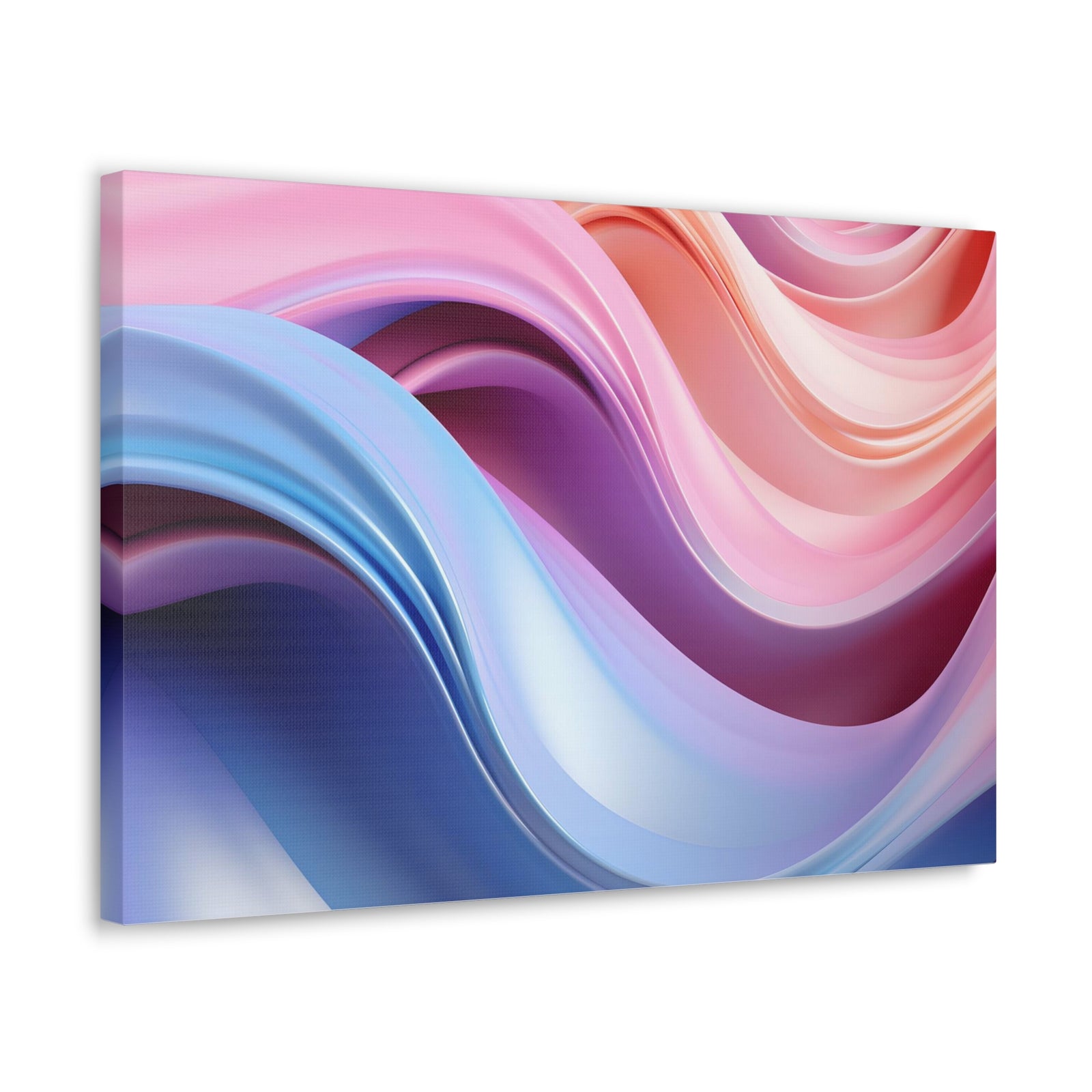 Purple And Blue Abstract Soft Pastel Waves Canvas Wall Art for Home Decor Ready-to-Hang-Express Your Love Gifts