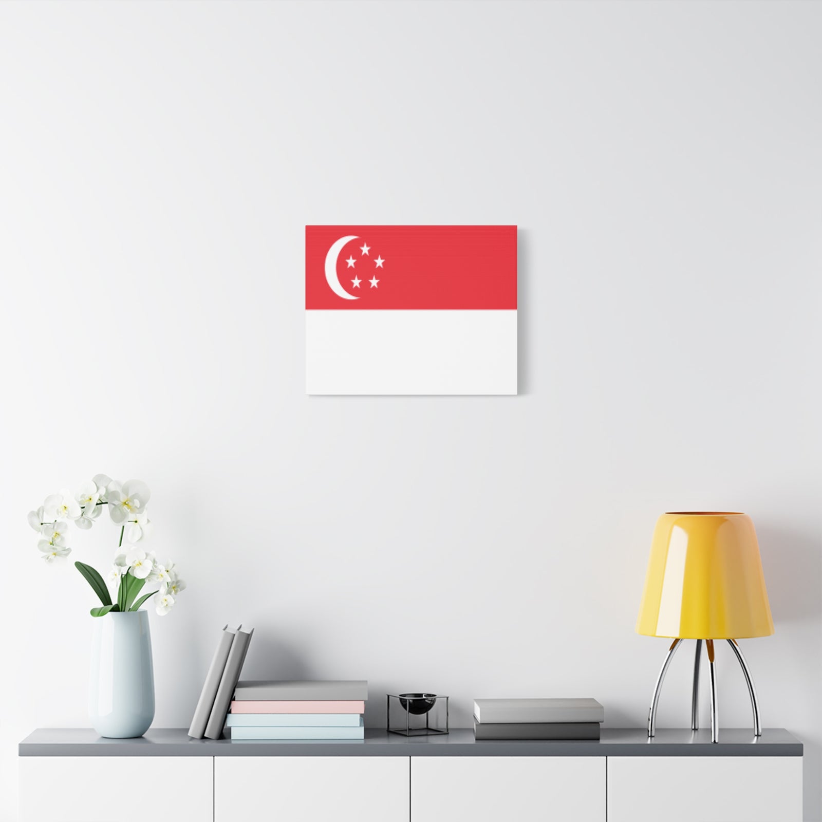 Singapore Country Flag Canvas Vibrant Wall Art Unframed Home Decor-Express Your Love Gifts