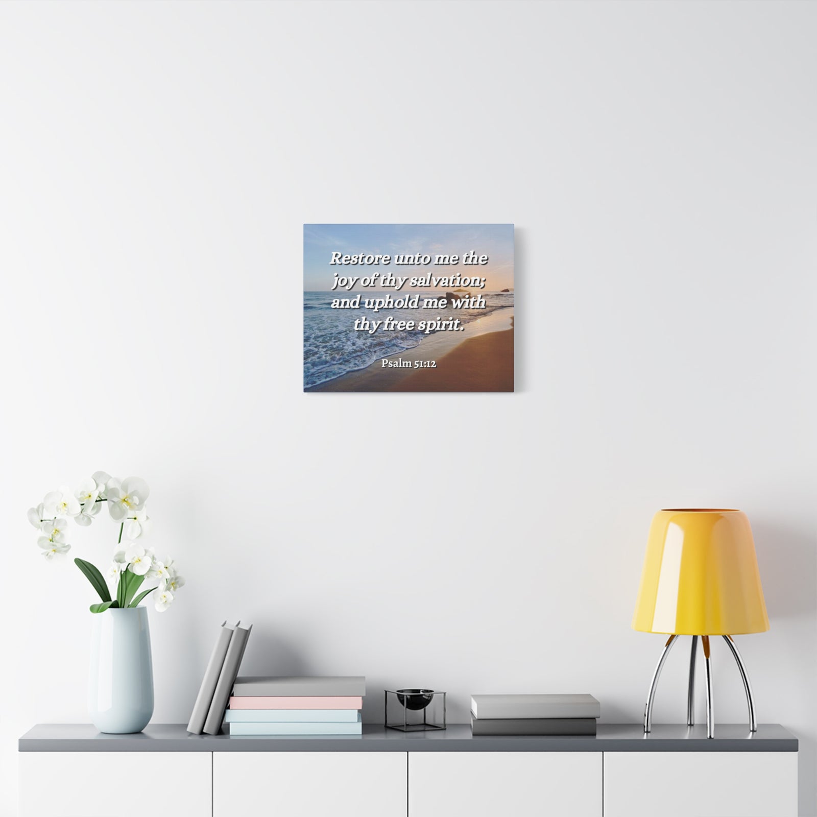 Scripture Canvas Thy Salvation Psalm 51:12 Christian Wall Art Bible Verse Print Ready to Hang-Express Your Love Gifts