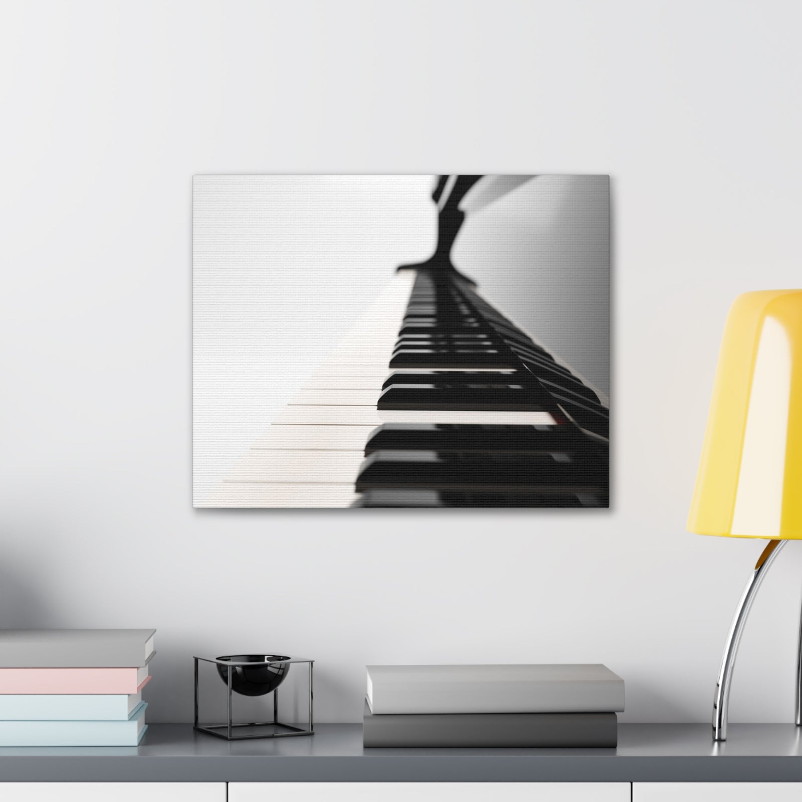 Piano Black And White Music Lover's Delight Piano Keyboard Canvas Wall Art for Home Decor Ready-to-Hang-Express Your Love Gifts