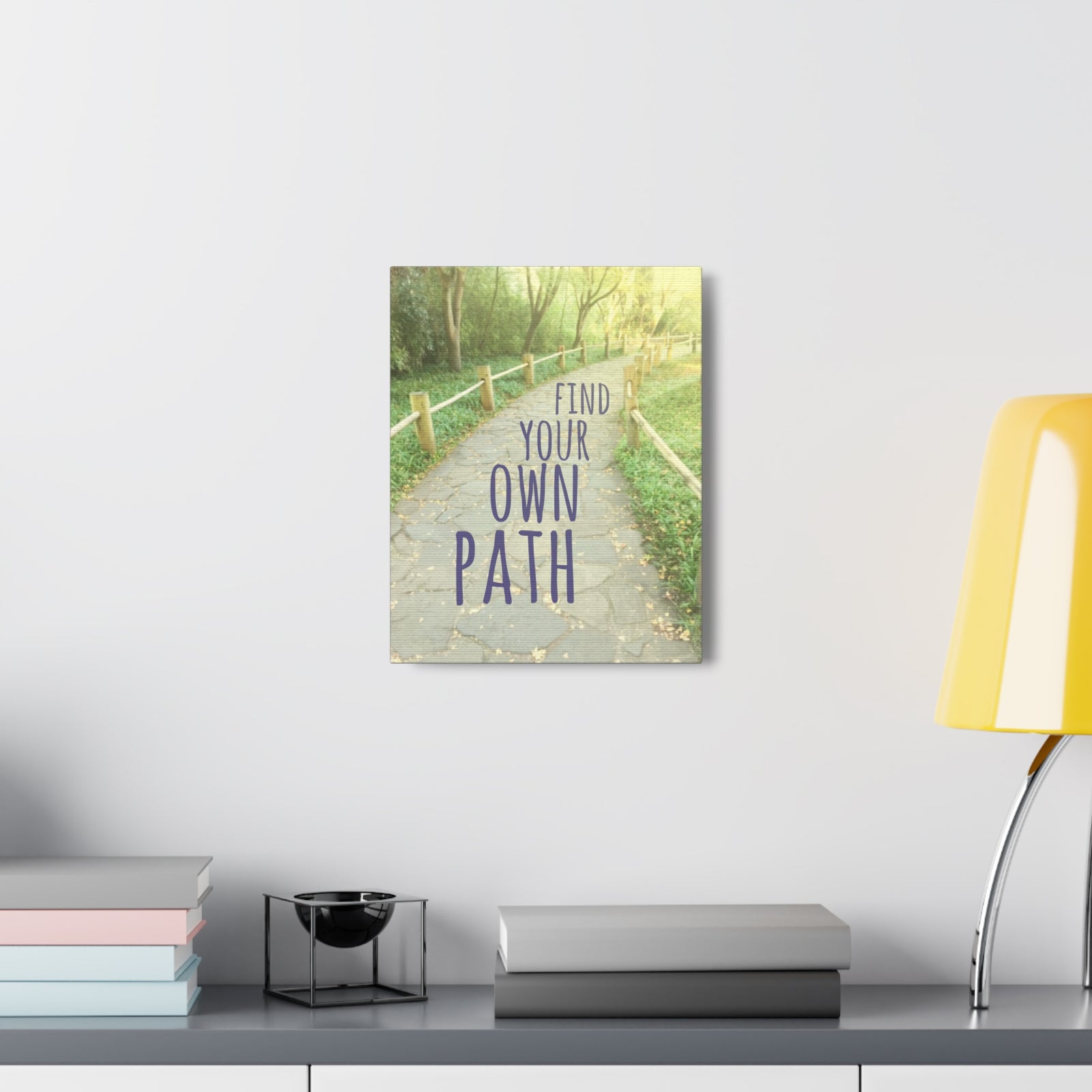 Inspirational Quote Canvas Find Your Own Path Motivational Print Ready to Hang Artwork-Express Your Love Gifts