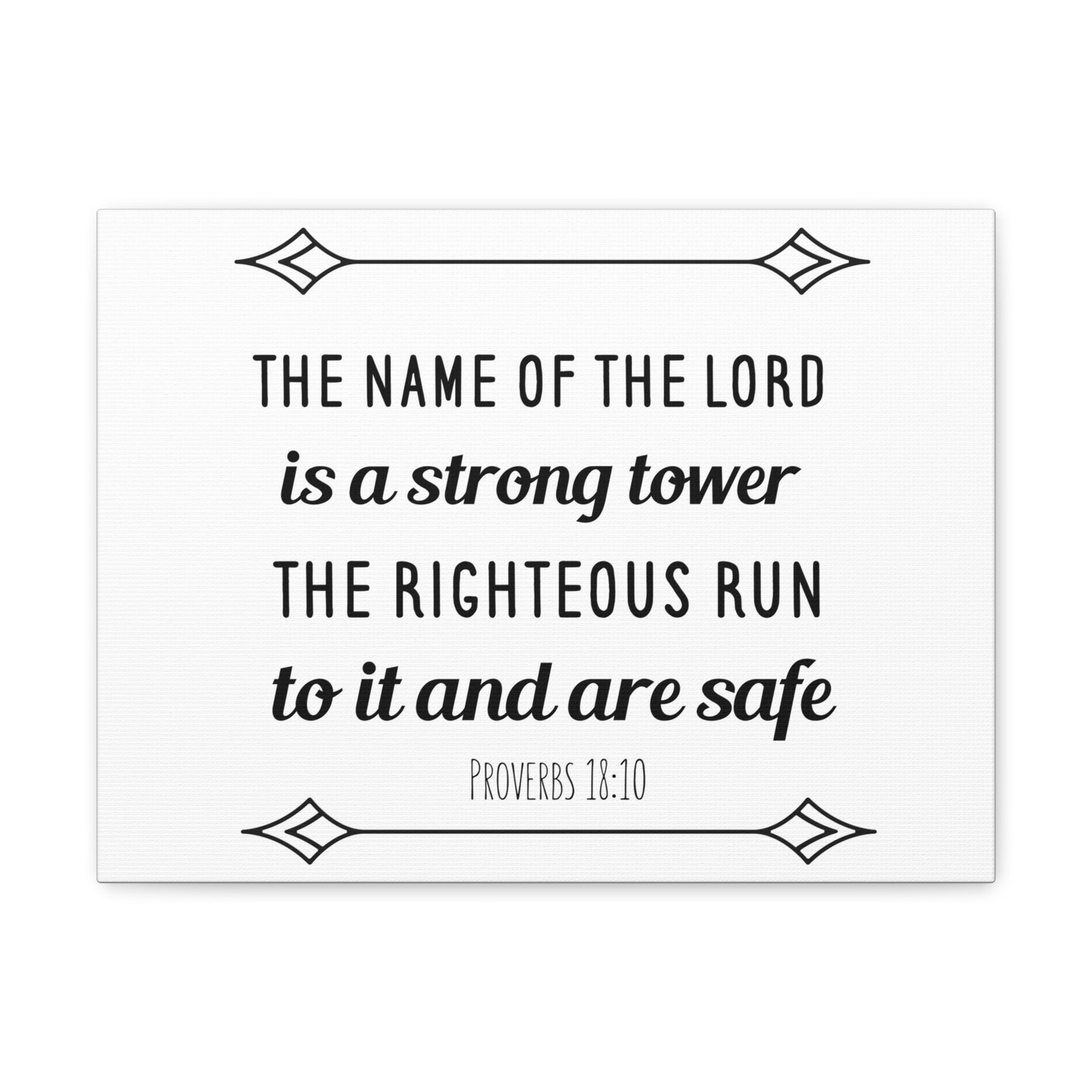 Scripture Walls The Name Of The Lord Proverbs 18:10 Bible Verse Canvas Christian Wall Art Ready To Hang-Express Your Love Gifts