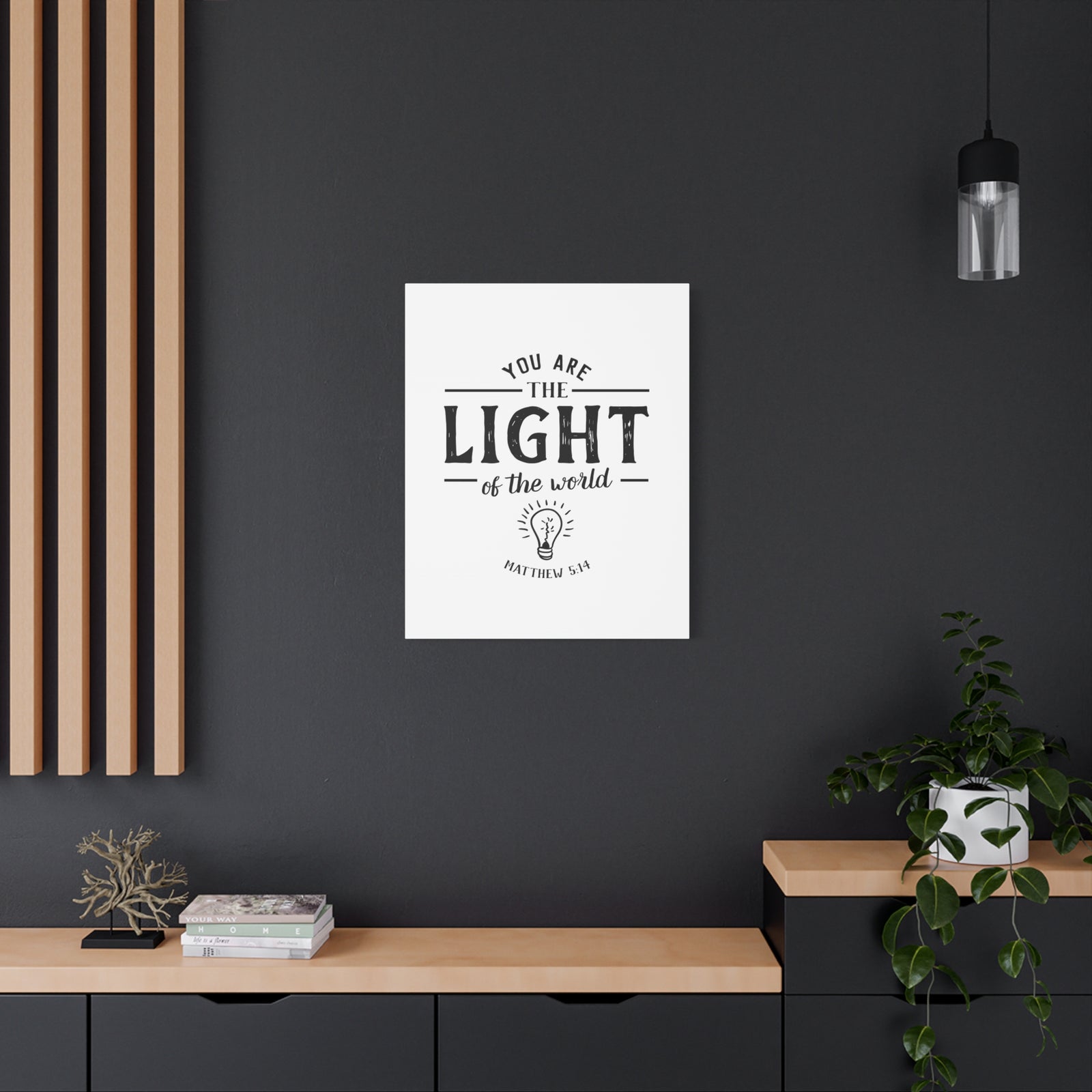 Scripture Canvas You Are The Light Matthew 5:14 Christian Wall Art Bible Verse Print Ready To Hang-Express Your Love Gifts