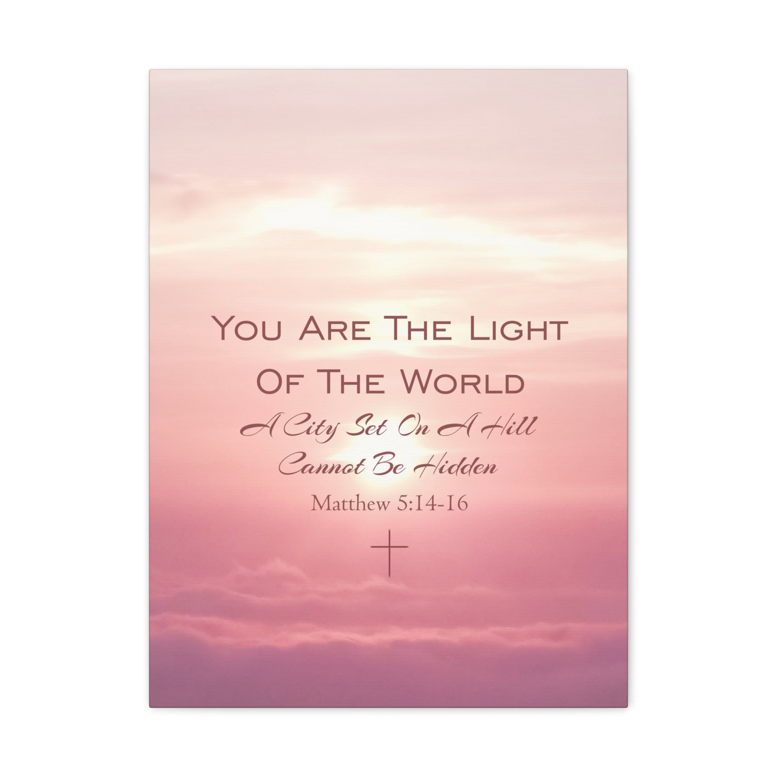 Scripture Canvas Light Of The World Matthew 5:14-16 Christian Wall Art Bible Verse Print Ready to Hang-Express Your Love Gifts