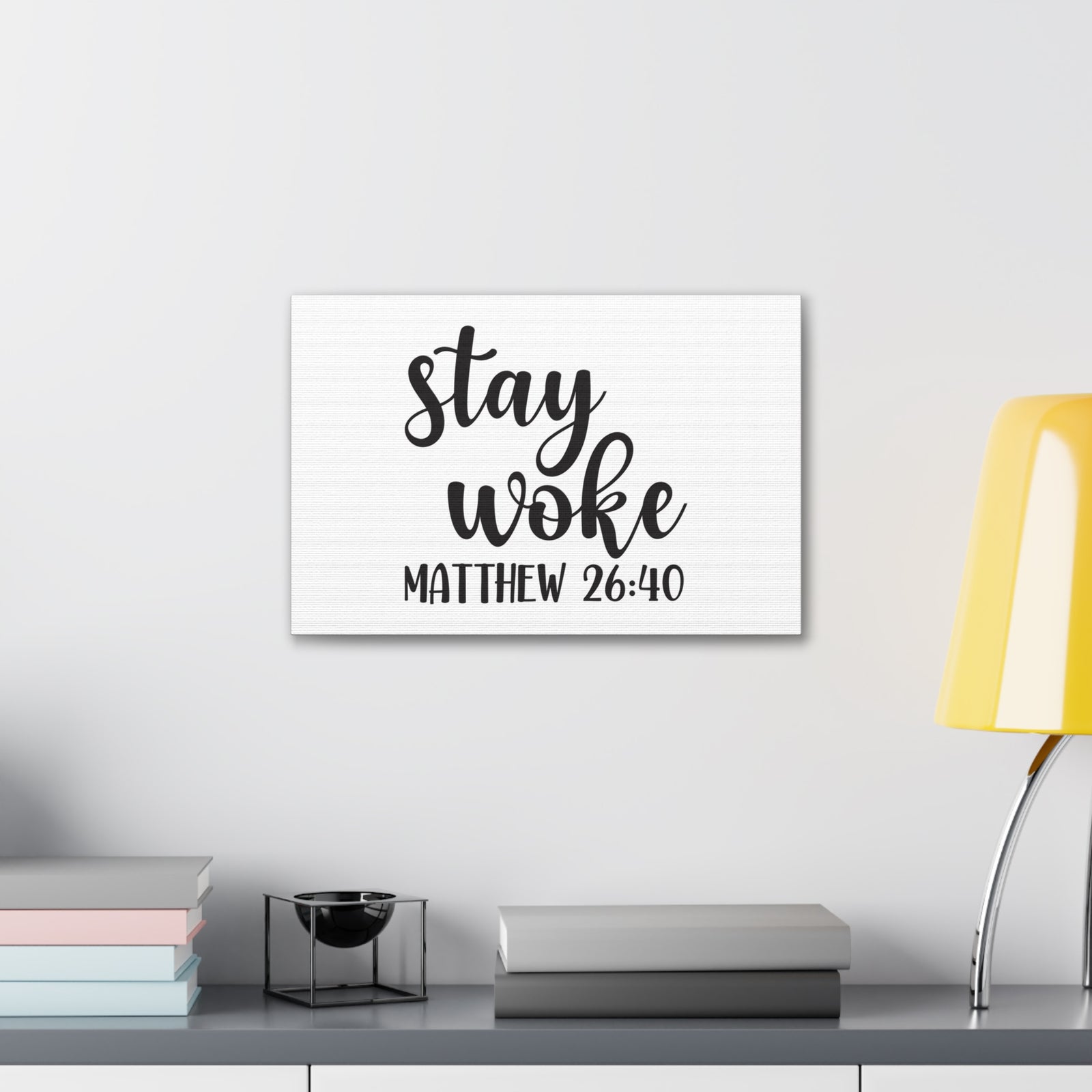 Scripture Walls Stay Woke Matthew 26:40 Bible Verse Canvas Christian Wall Art Ready To Hang-Express Your Love Gifts