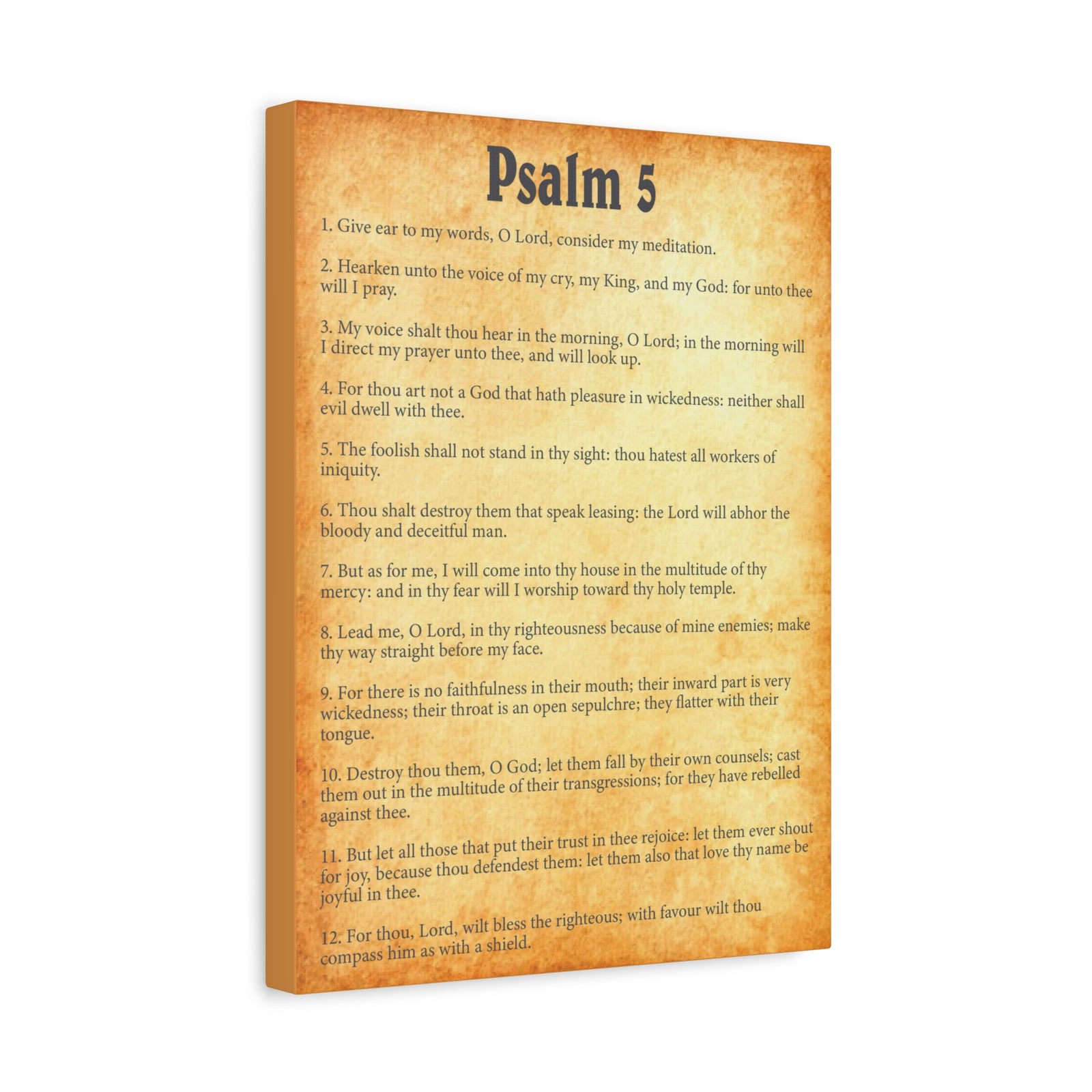 Scripture Walls Psalm 5 Gold Bible Chapter Canvas Christian Wall Art Ready to Hang-Express Your Love Gifts