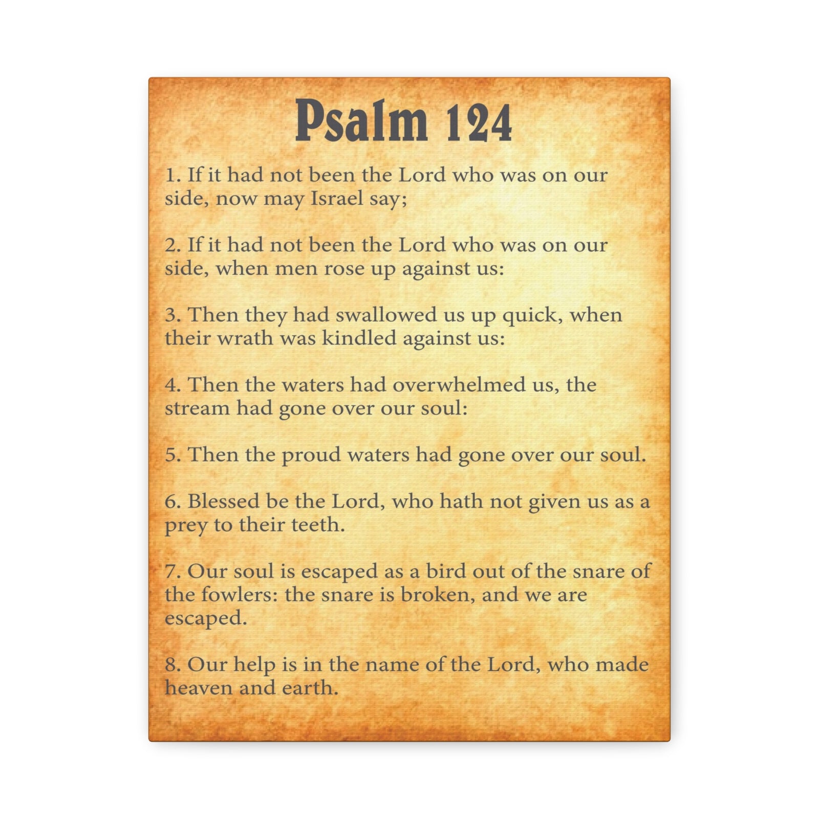 Scripture Walls Psalm 124 Gold Bible Chapter Canvas Christian Wall Art Ready to Hang-Express Your Love Gifts