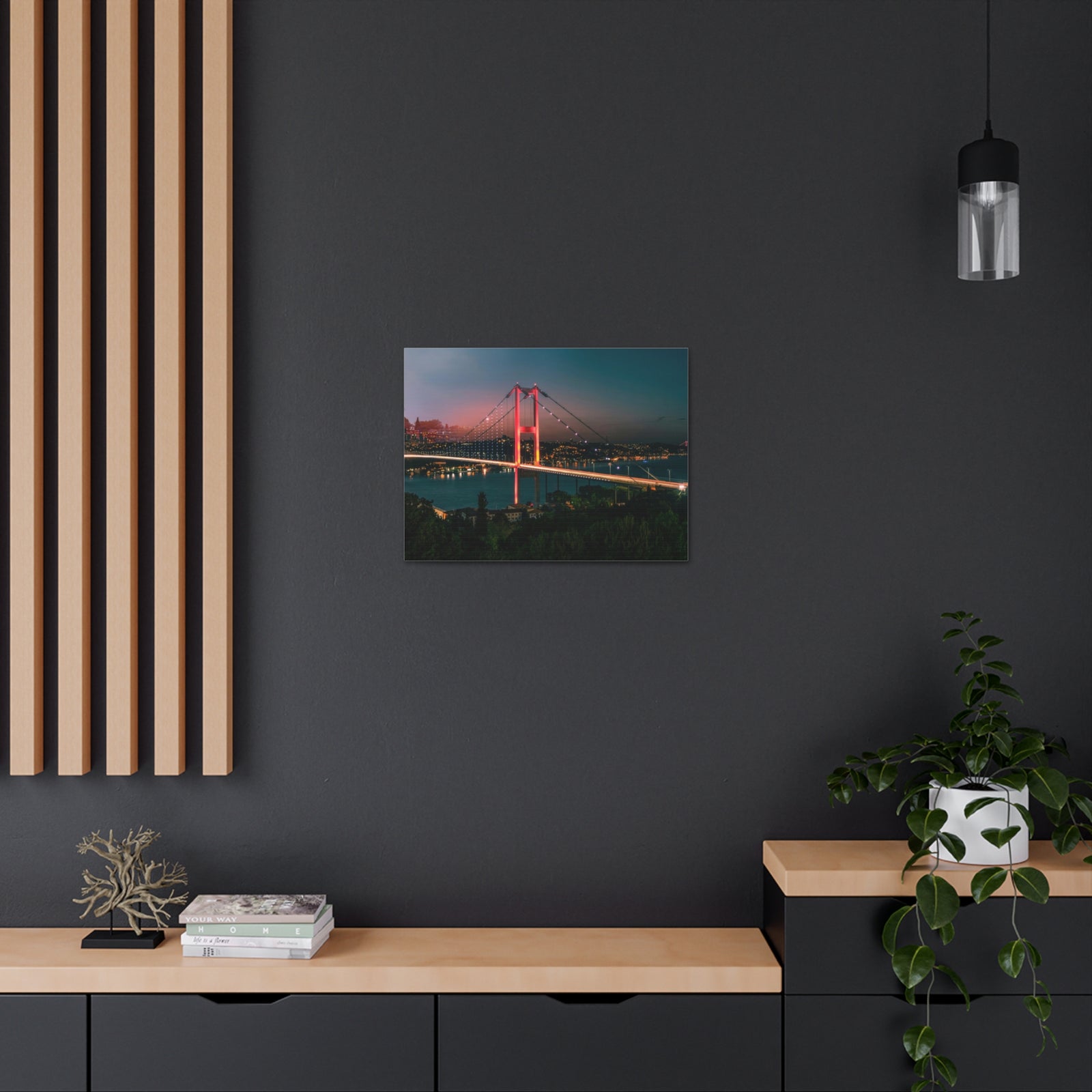 Istanbul Night Skyline Canvas Artwork High-Quality Breathtaking Stunning Cityscape for Home Decor Ready to Hang-Express Your Love Gifts