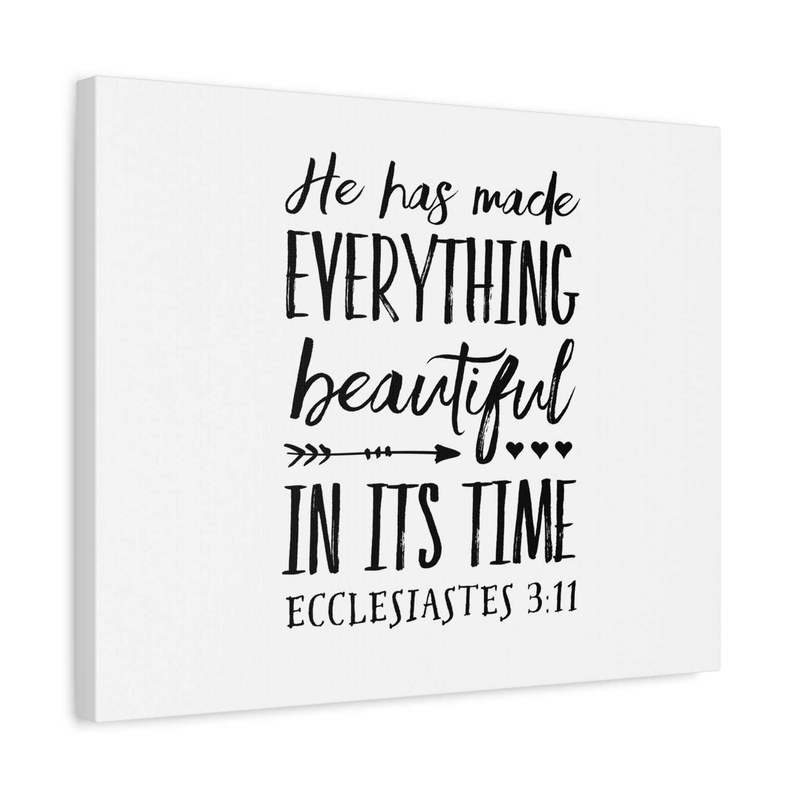 Scripture Canvas Everything Beautiful Ecclesiastes 3:11 Christian Wall Art Bible Verse Print Ready to Hang-Express Your Love Gifts