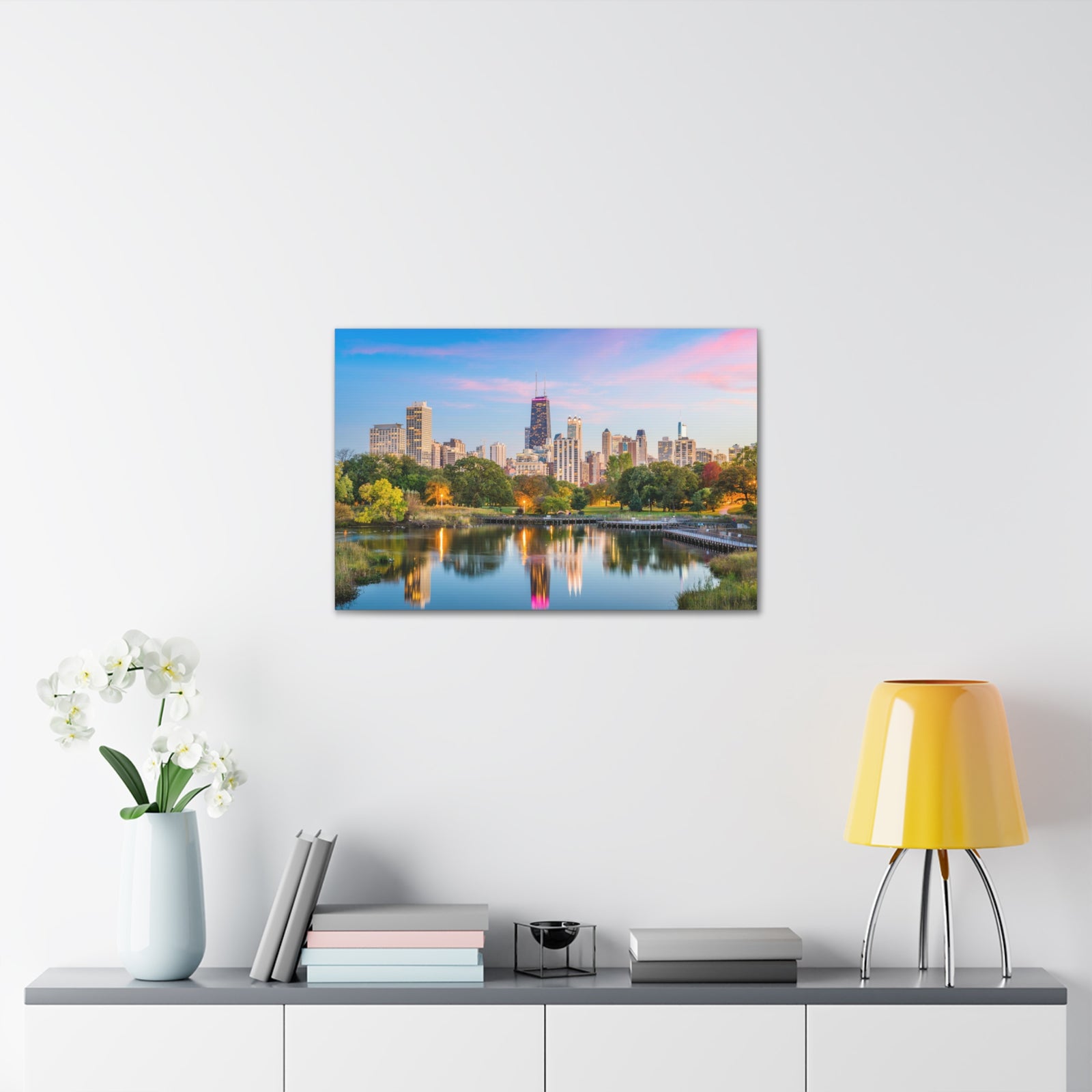 Chicago Daytime Skyline Canvas Artwork High-Quality Breathtaking Stunning Cityscape for Home Decor Ready to Hang-Express Your Love Gifts