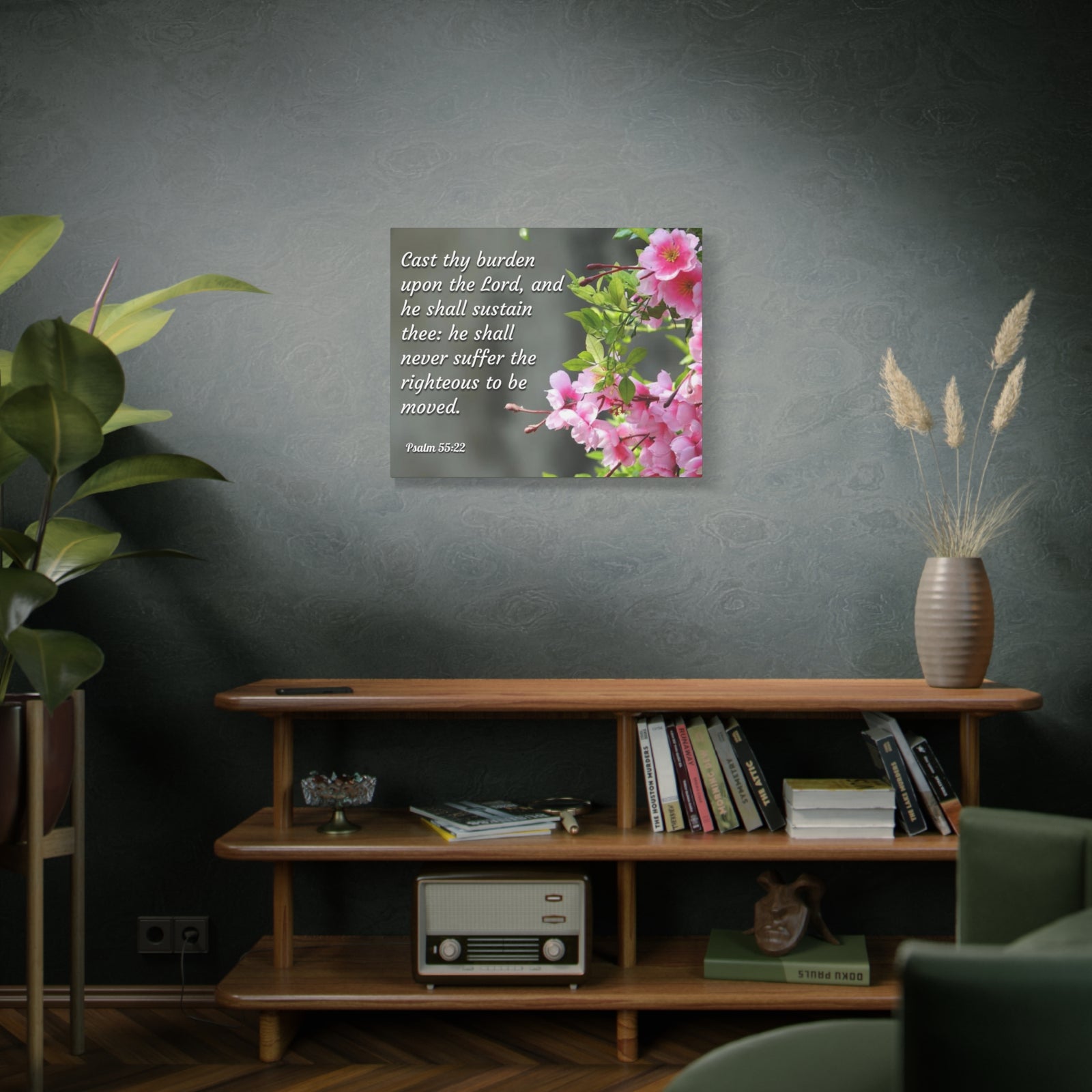 Scripture Canvas Upon The Lord Psalm 55:22 Christian Wall Art Bible Verse Print Ready to Hang-Express Your Love Gifts